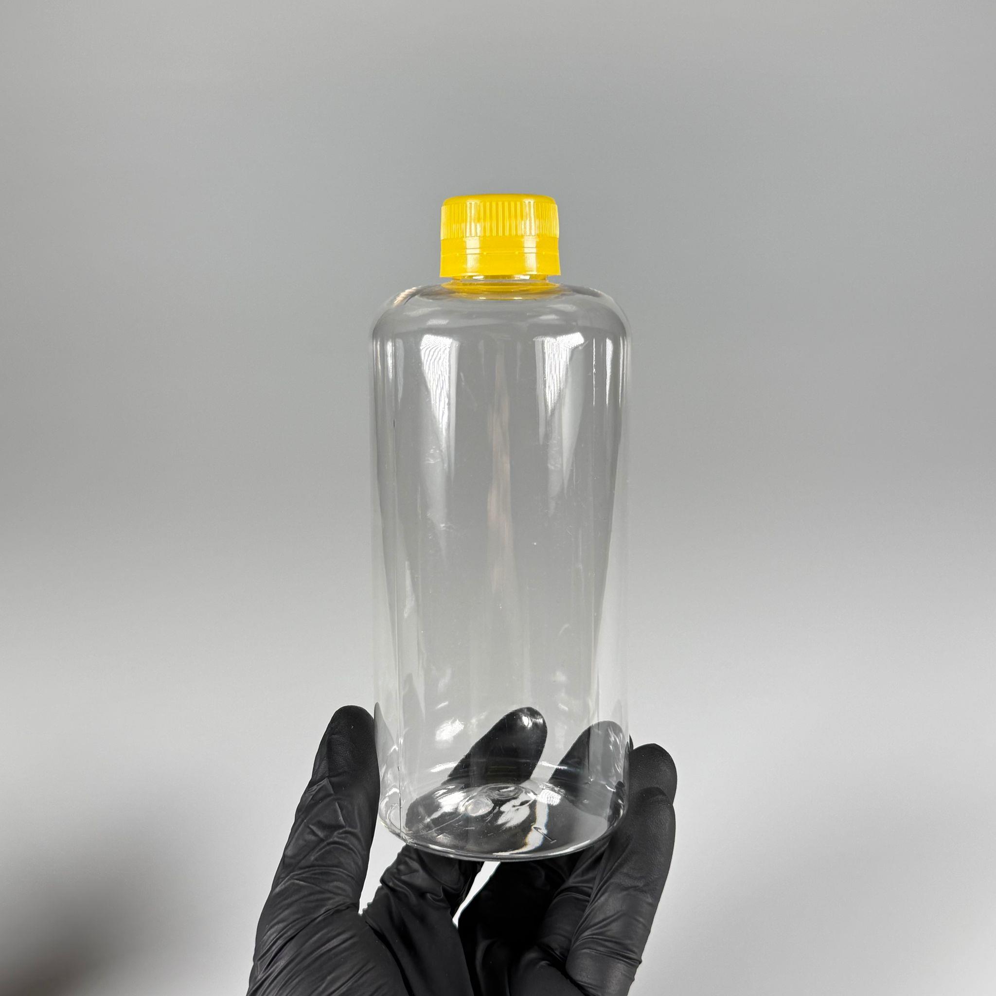 500 CC UZUN SİLİNDİR PET ŞİŞE KALIN (26 GR) - SARI KİLİTLİ KAPAKLI - 28 AĞIZ - 500 ML PET ŞİŞE