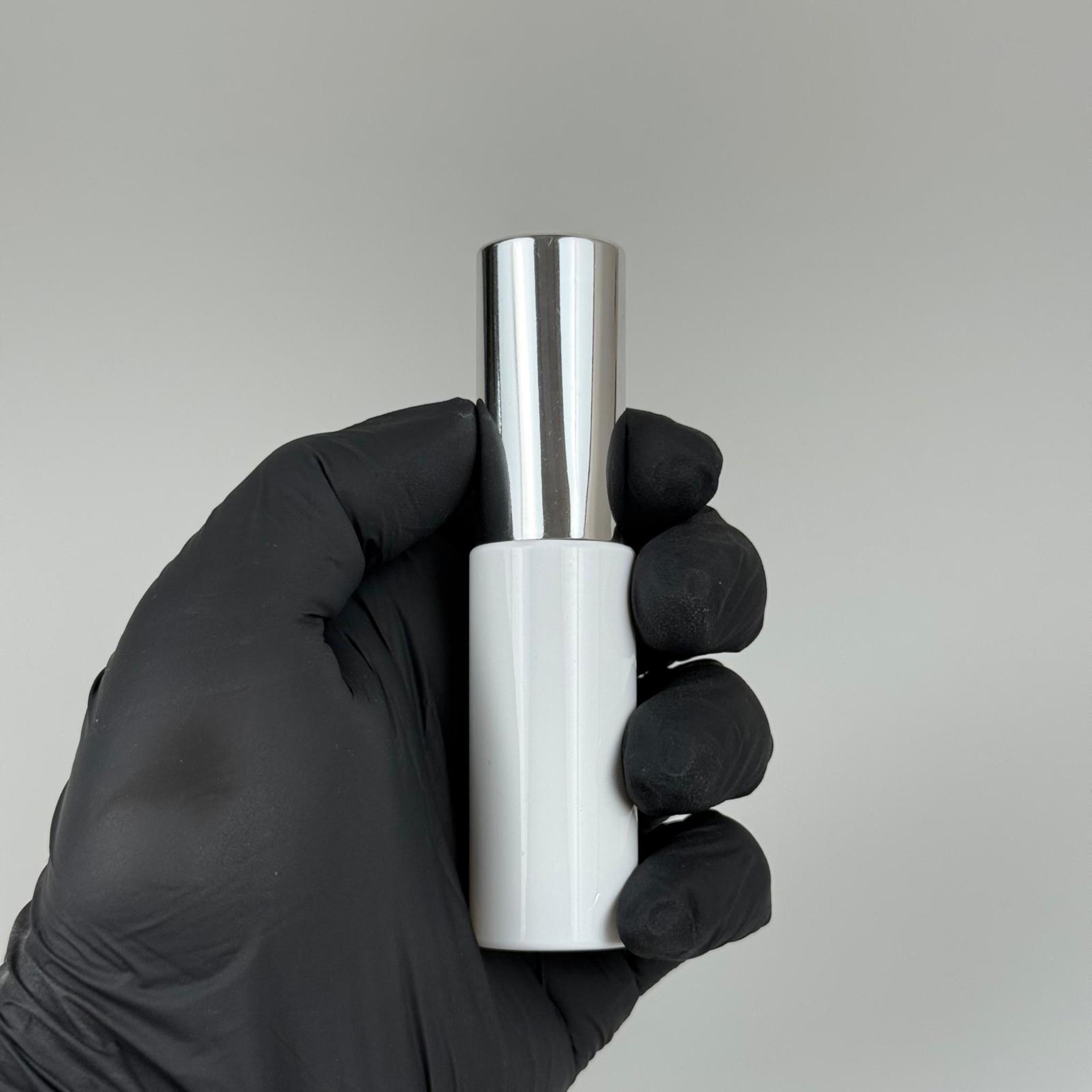20 ML PET KOLONYA, PARFÜM VB ŞİŞELERİ - METAL ALÜMİNYUM GÜMÜŞ KAPAK + VİDALI SPREY + 20 CC BEYAZ UZUN MODEL ŞİŞE SET TAKIM