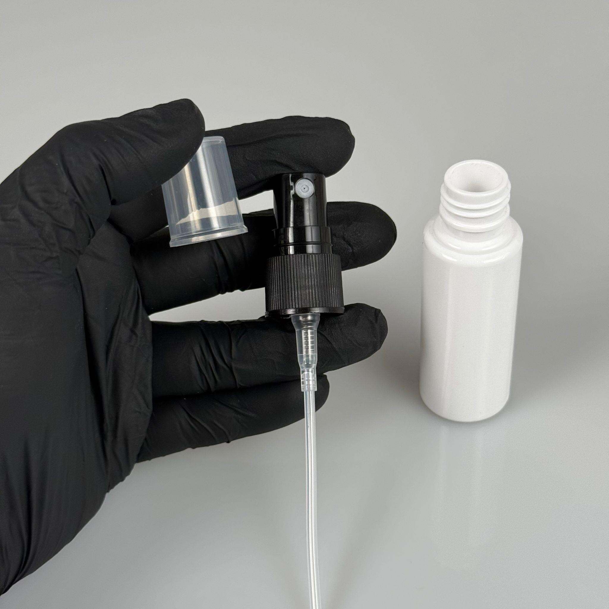 30 CC BEYAZ PET ŞİŞE - SİYAH SPREYLİ TESTER 30 ML PLASTİK ŞİŞE