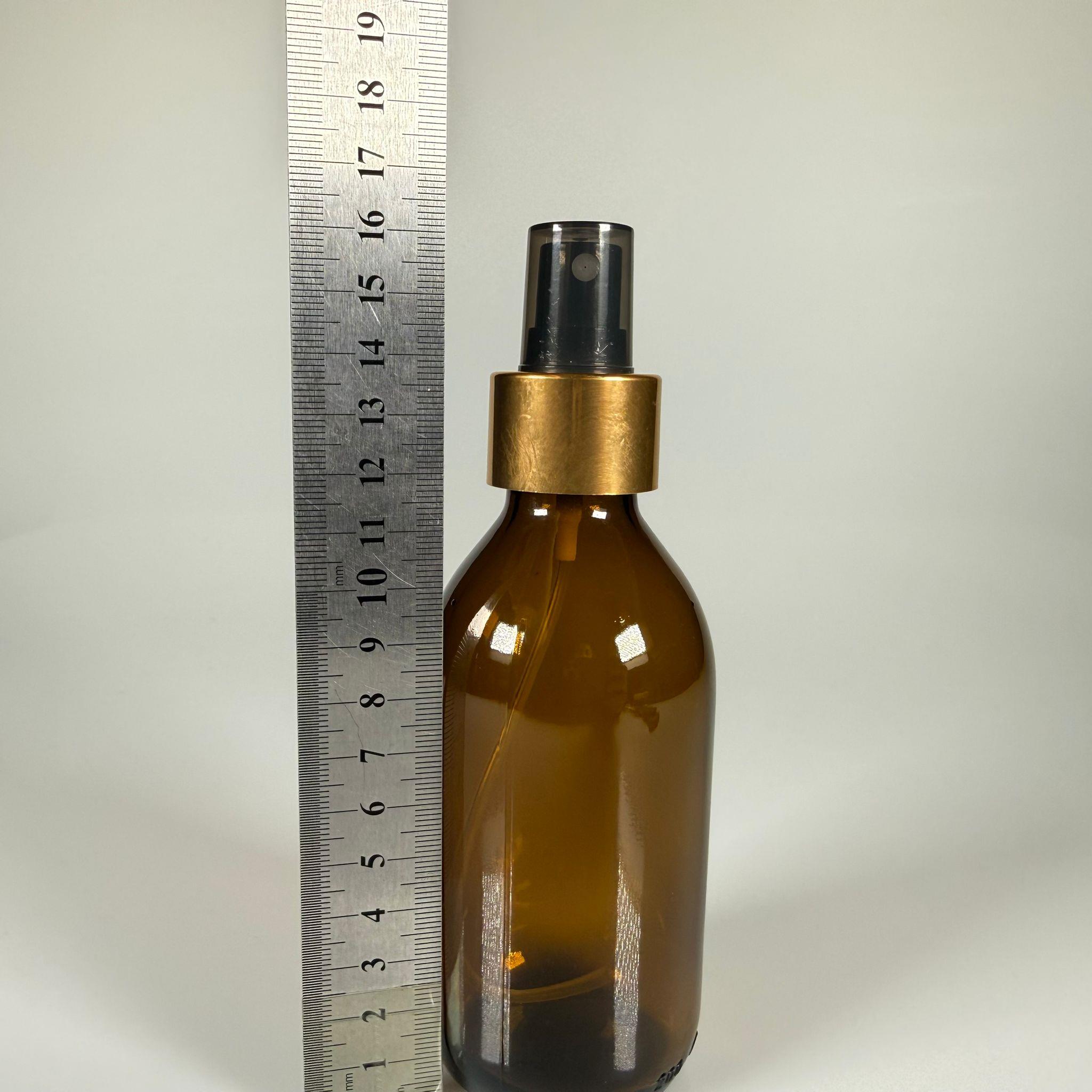 200 CC AMBER GOLD SPREY BAŞLIKLI CAM ŞİŞE - 200 ML KAHVERENGİ FISFIS KAPAKLI ŞİŞE