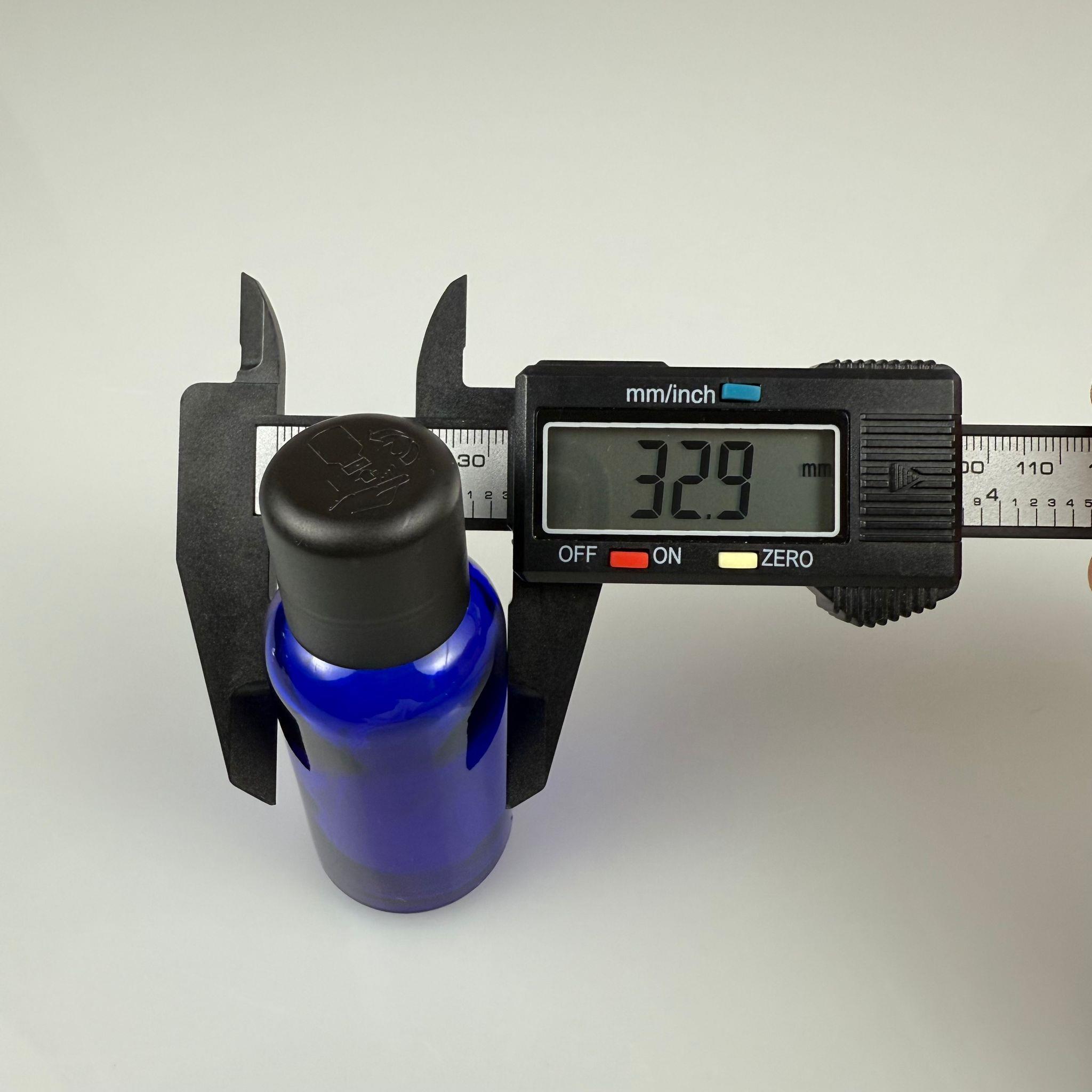 30 CC MAVİ CAM ŞİŞE + İÇTEN DAMLALIKLI ÇOCUK KİLİTLİ SİYAH KAPAK - MAVİ 30 ML KİLİT KAPAKLI DAMLATMALI ŞİŞE
