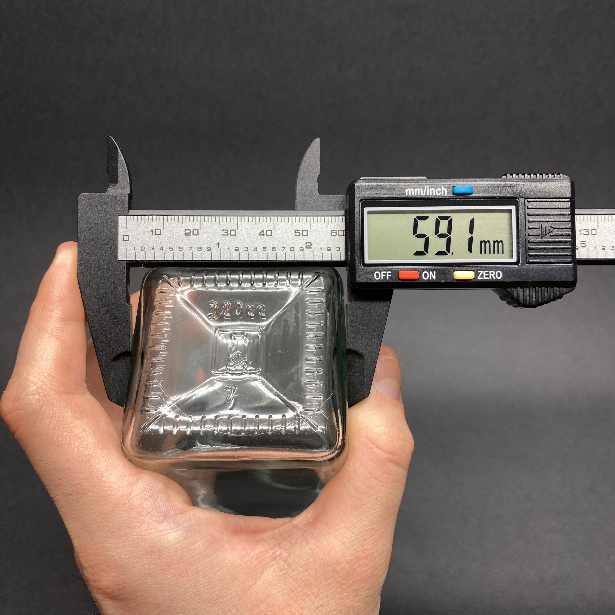 300 CC KARE CAM KAVANOZ - AĞIZ ÇAPI 58 MM - SARI KAPAKLI