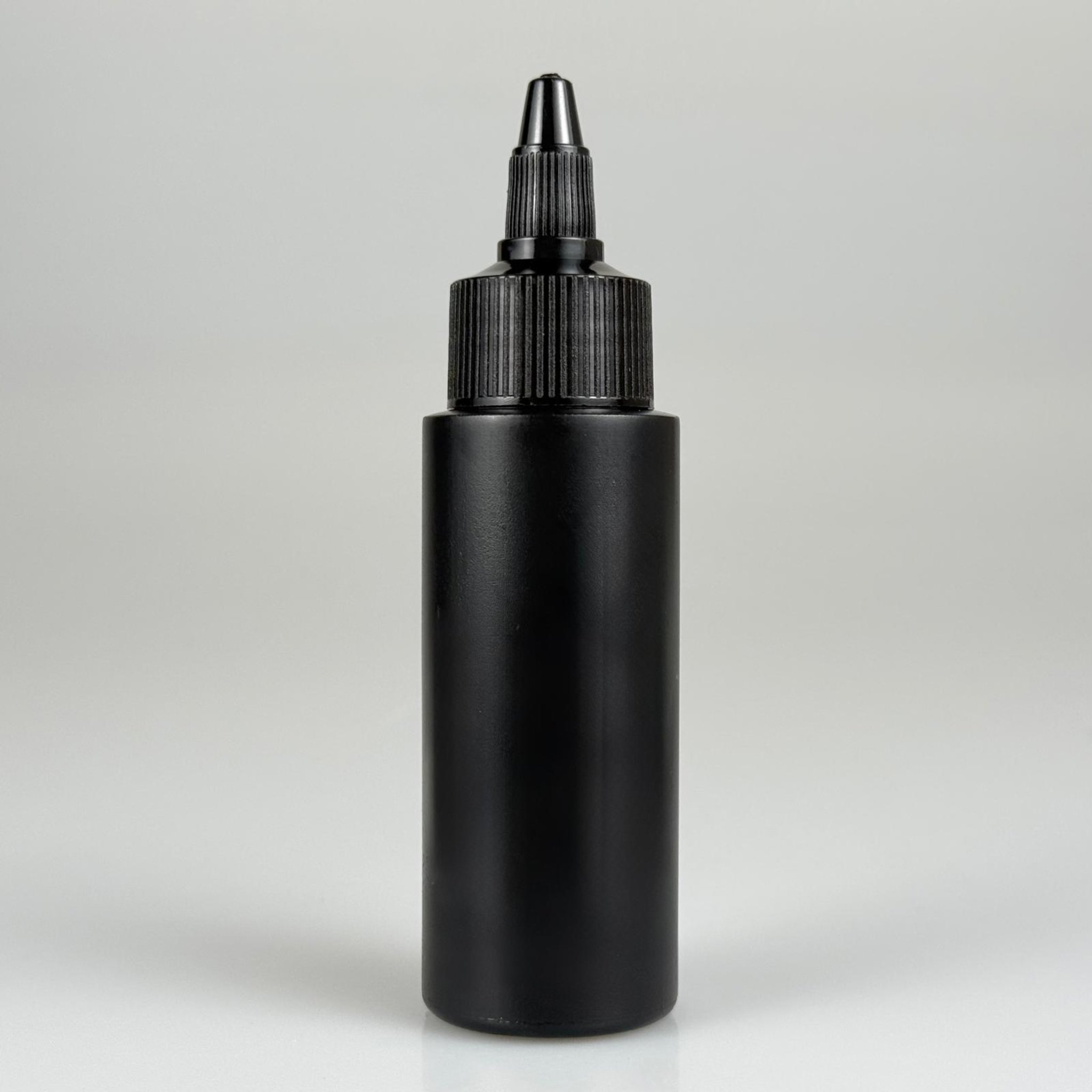 YAĞ, SOS, ACI SOS, SİRKE, SRIRACHA, MÜREKKEP, TUTKAL AKITICI VB BOŞ ŞİŞELERİ - SİYAH SİVRİ TWİST AKITICI KAPAK + 50 ML SİYAH POLİETİLEN PLASTİK ŞİŞE TAKIM