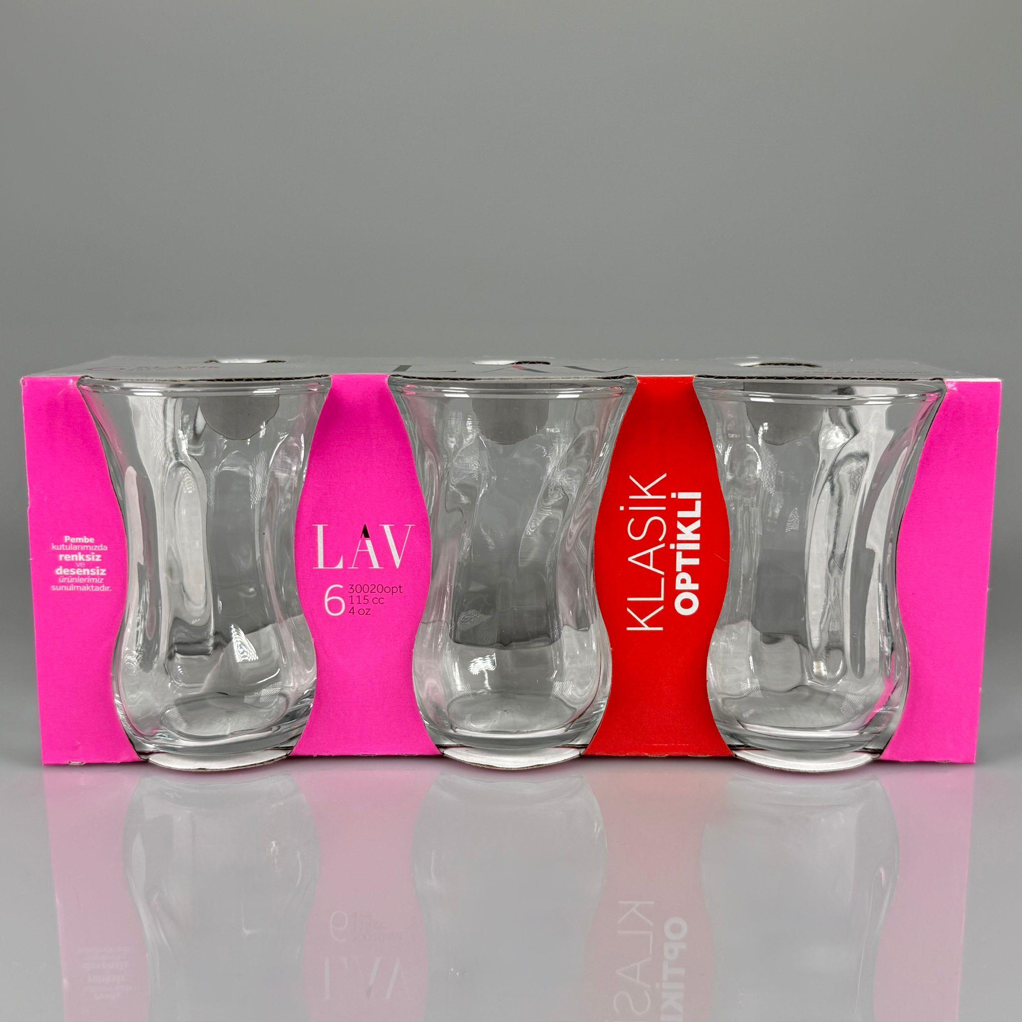 LAV 30020OPT KAHVECİ BARDAK OPTİKLİ 6'lı Çay Bardağı - ÇAY BARDAK