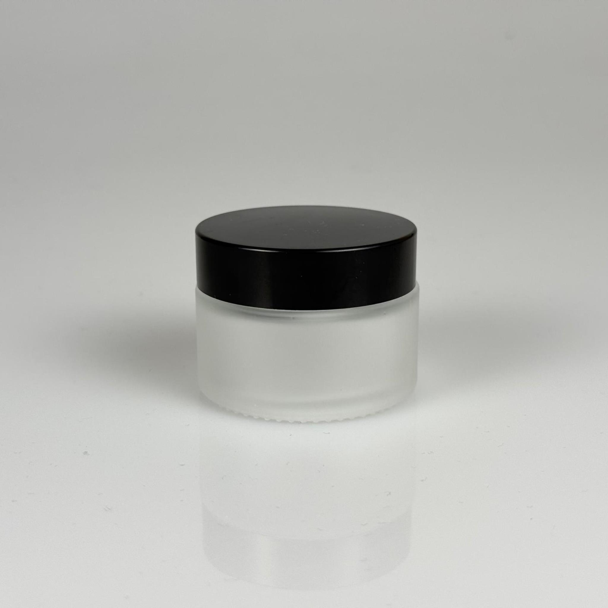 30 CC BUZLU CAM KREM KAVANOZU + SİYAH KAPAK + İÇ TIPA - 30 ML Kozmetik ve Bakım Ürünleri İçin Cam Kavanozları