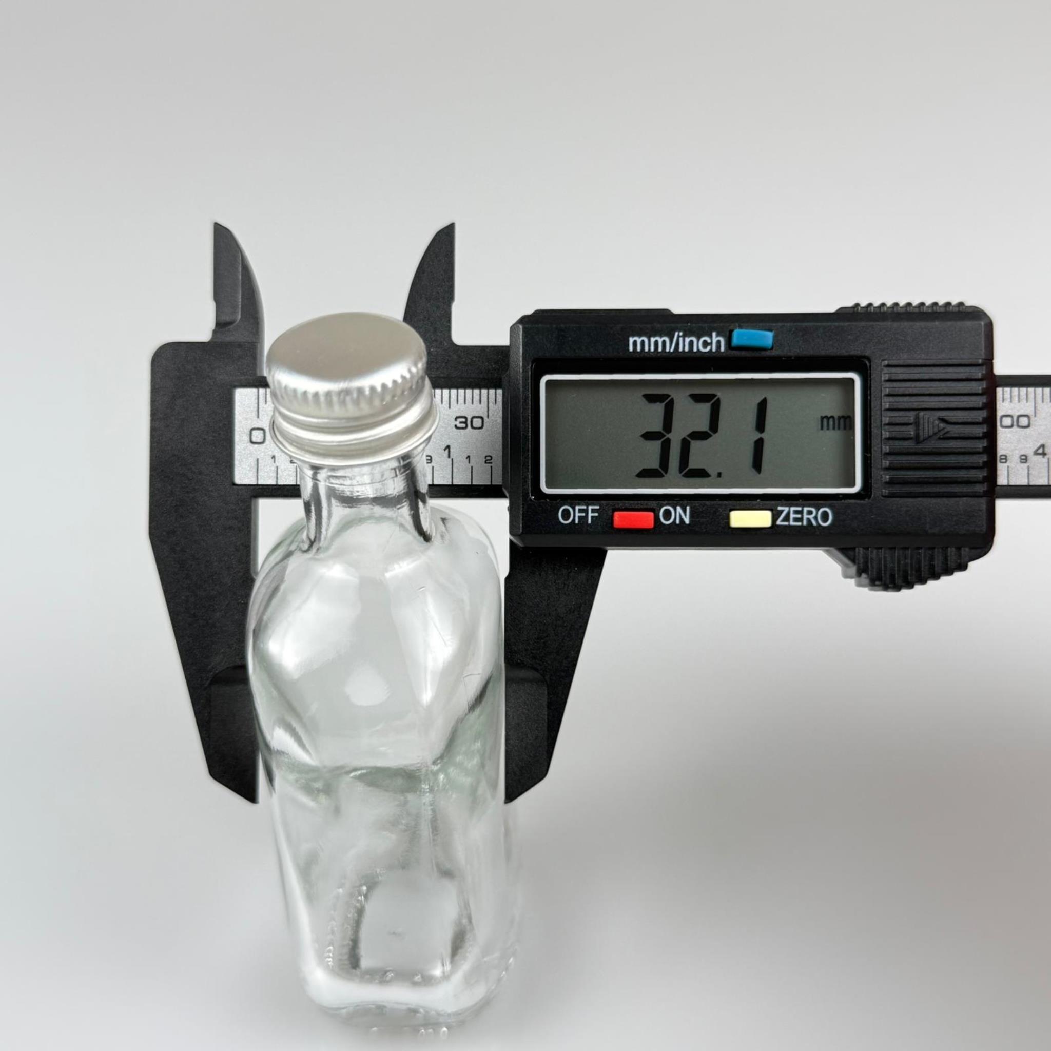 50 CC BOĞAZLI İNCE BELLİ CAM ŞİŞE - GÜMÜŞ METAL KAPAKLI KOLONYA TIPALI - 50 ML PRESTİJLİ ŞİŞE