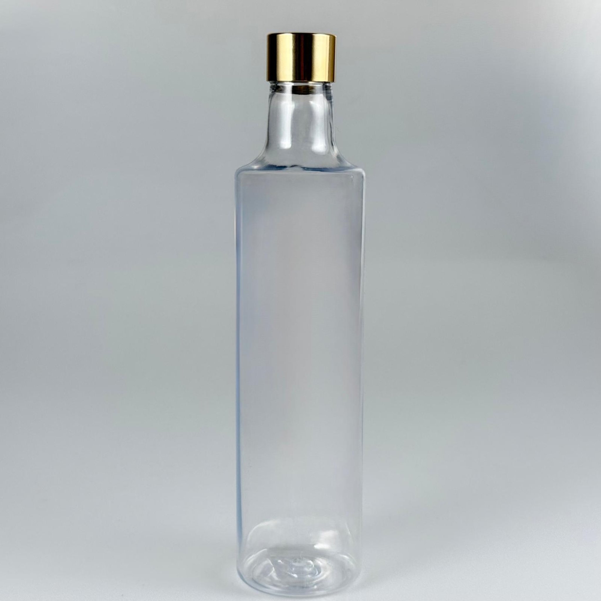 500 CC DORİKA SİLİNDİR PET ŞİŞE + ALÜMİNYUM KAPLAMALI GOLD KAPAKLI TAKIM - 500 ML DORİKA PLASTİK ŞİŞE