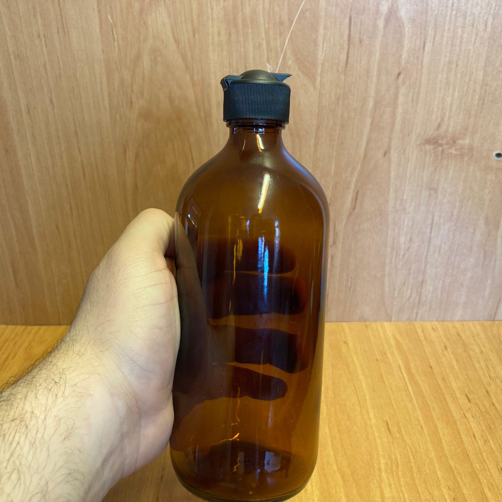 500 CC AMBER TOMBUL CAM ŞİŞE - SİYAH AKITICILI FLİPTOP KAPAKLI - 500 ML KAHVERENGİ BOŞ ŞURUP ŞİŞESİ - AÇILIR KAPANIR KAPAKLI