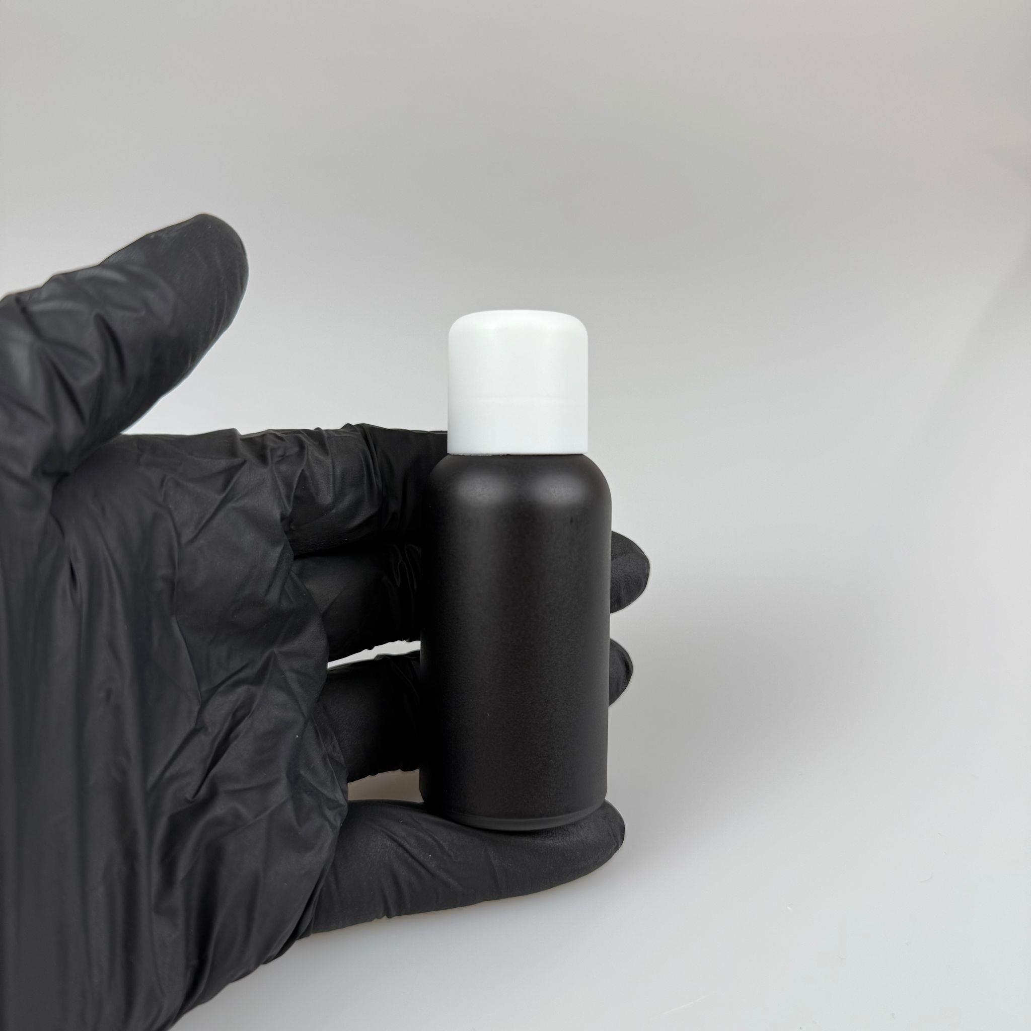 30 CC MAT SİYAH CAM ŞİŞE + İÇTEN DAMLALIKLI ÇOCUK KİLİTLİ BEYAZ KAPAK - MAT SİYAH 30 ML KİLİT KAPAKLI DAMLATMALI ŞİŞE