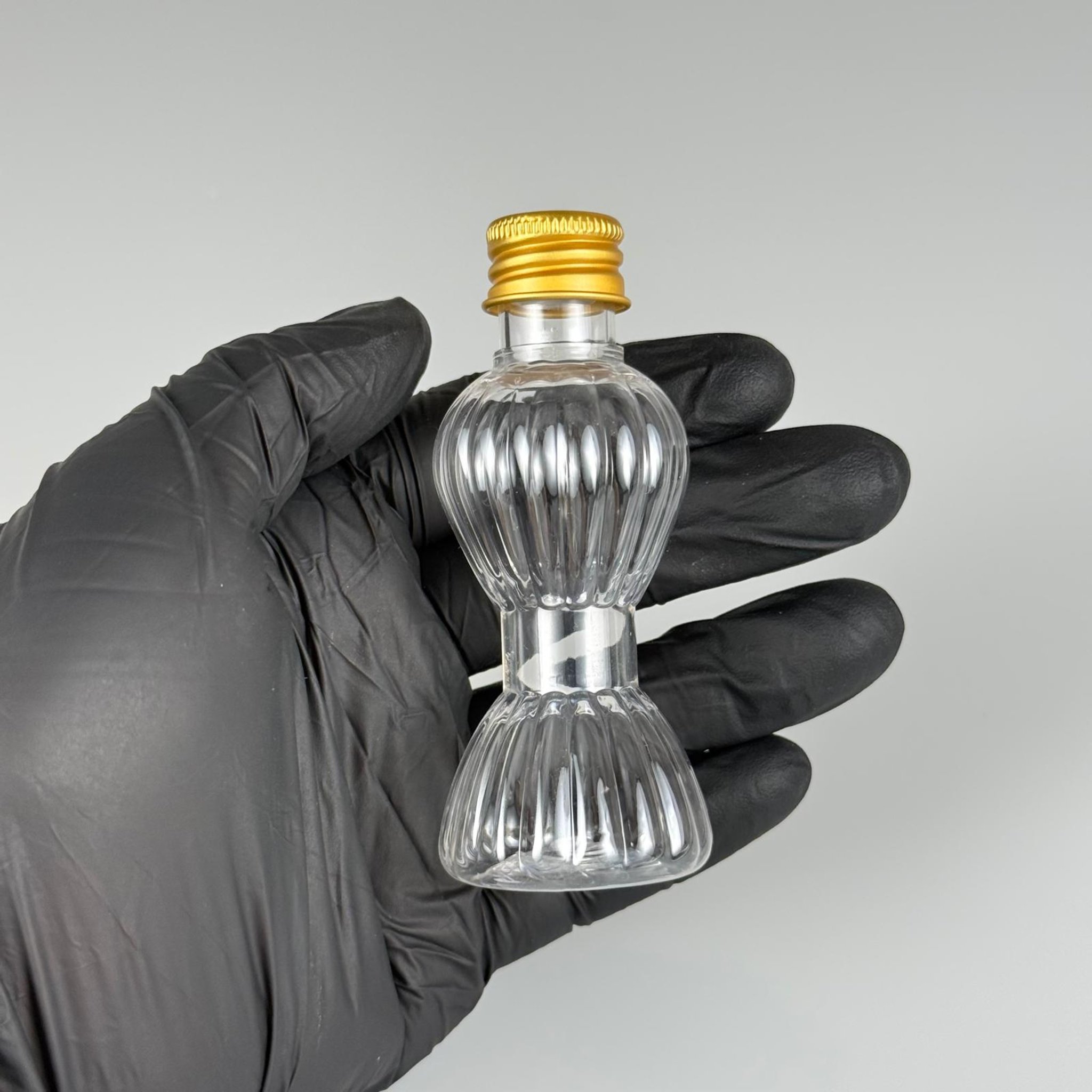 40 CC MİNİ PIRLANTA ŞİŞE + KÖPÜK CONTALI GOLD ALÜMİNYUM METAL KAPAKLI + KÖR TIPALI TAKIM - 40 ML CAMPET ŞİŞE
