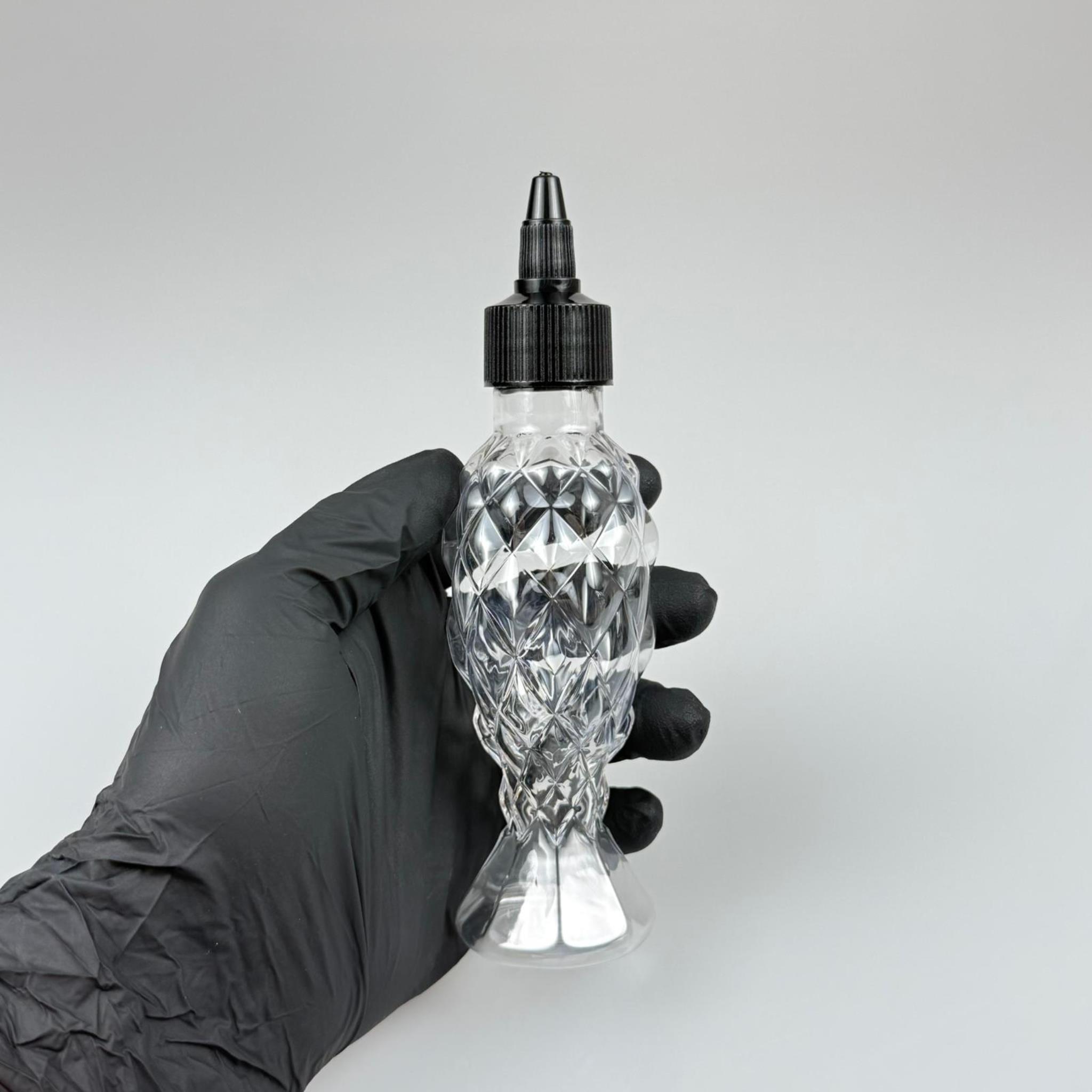 YAĞ, SOS, ACI SOS, SİRKE, SRIRACHA, MÜREKKEP, TUTKAL AKITICI VB BOŞ ŞİŞELERİ - SİYAH SİVRİ TWİST AKITICI KAPAK + 100 ML BALIKSIRTI SERT PET PLASTİK ŞİŞE TAKIM