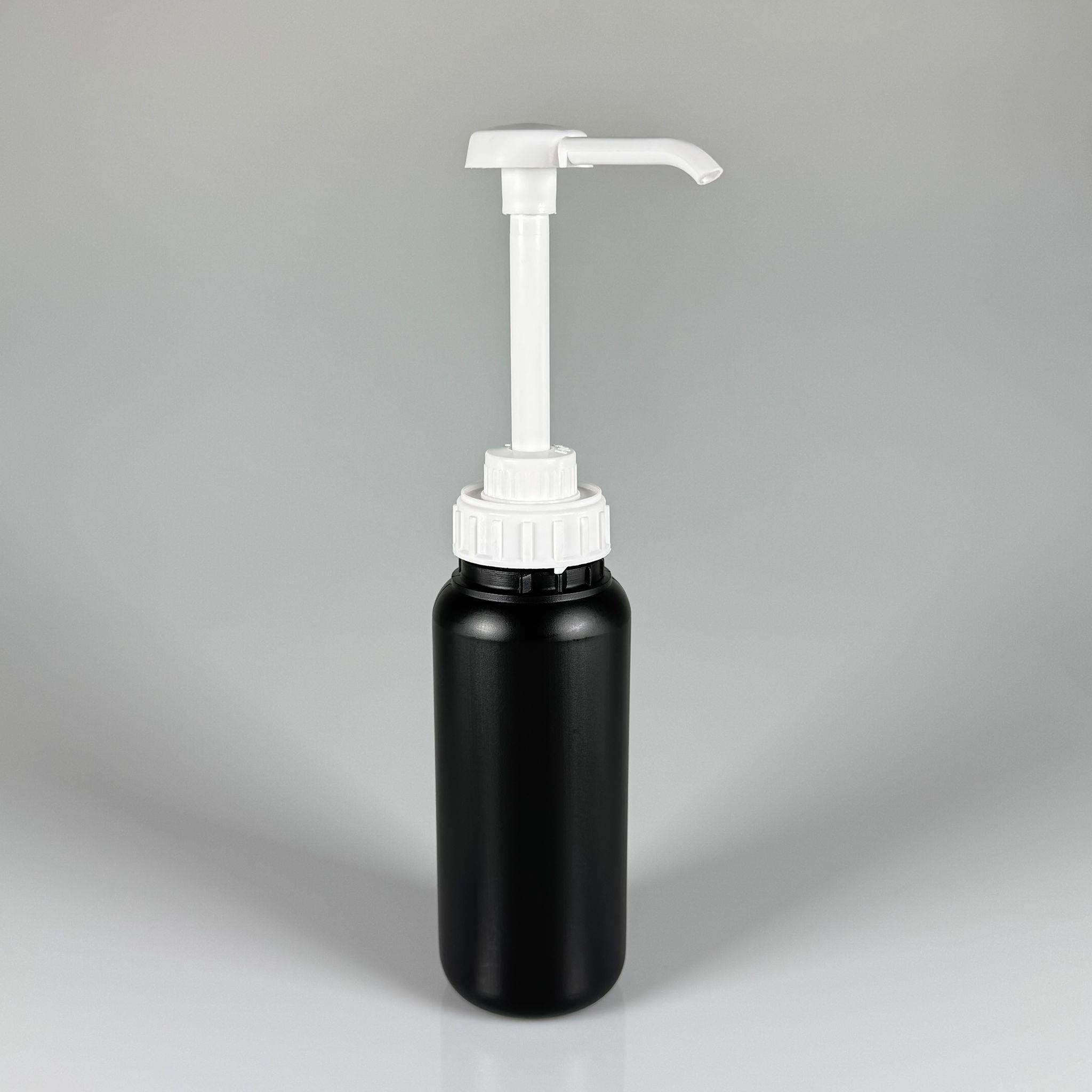 SOS, KETÇAP, ŞURUP, KİMYASAL, JEL VB İÇİN BOŞ DOZAJLI POMPALI POLİETİLEN PLASTİK ŞİŞE - 500 CC SİYAH