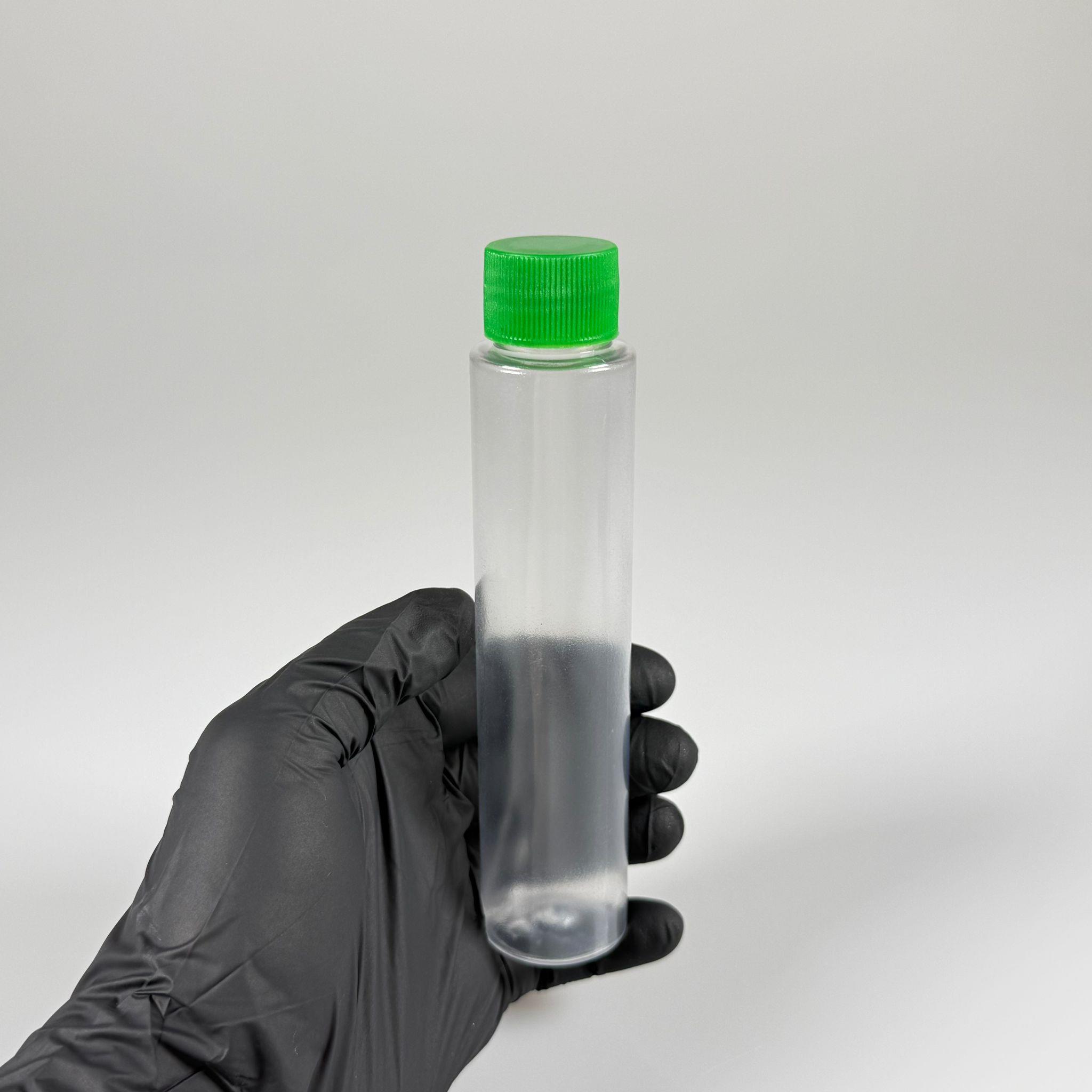 100 CC UZUN SİLİNDİR BUĞULU PET ŞİŞE (24 GR)  - CONTALI YEŞİL KAPAKLI - 100 ML BİBERİYE SUYU, LAVANTA YAĞI, SAÇ SERUM, TONİK VB İÇİN PLASTİK KOZMETİK AMBALAJLARI