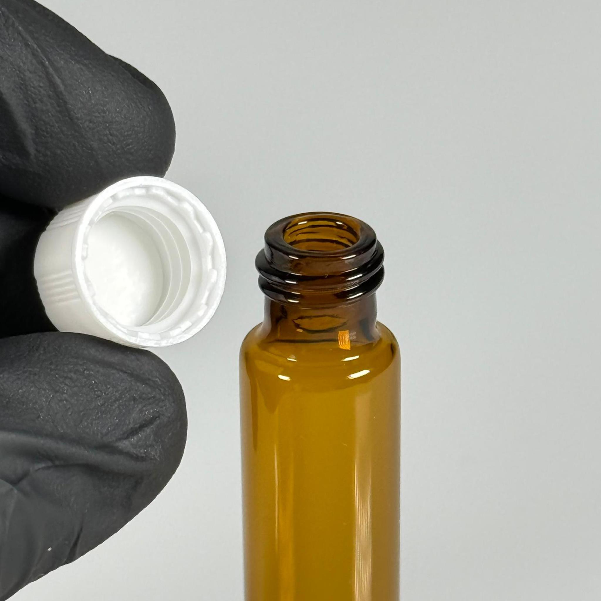 10 CC AMBER CAM ŞİŞE - BEYAZ KAPAKLI - 10 ML KAPAKLI CAM ŞİŞE