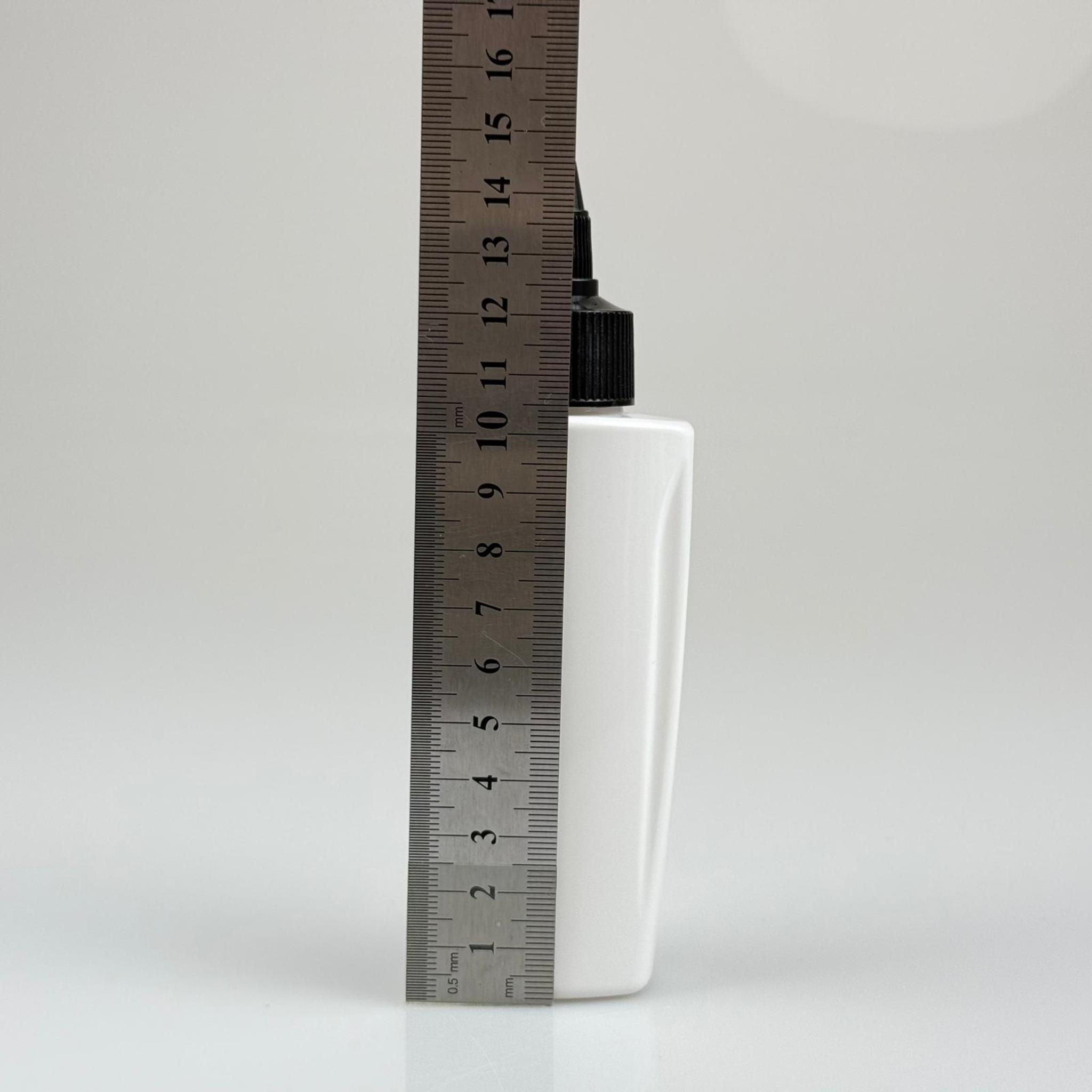 YAĞ, SOS, ACI SOS, SİRKE, SRIRACHA, MÜREKKEP, TUTKAL AKITICI VB BOŞ ŞİŞELERİ - SİYAH SİVRİ TWİST AKITICI KAPAK + 100 ML YASSI BEYAZ SERT PET PLASTİK ŞİŞE TAKIM