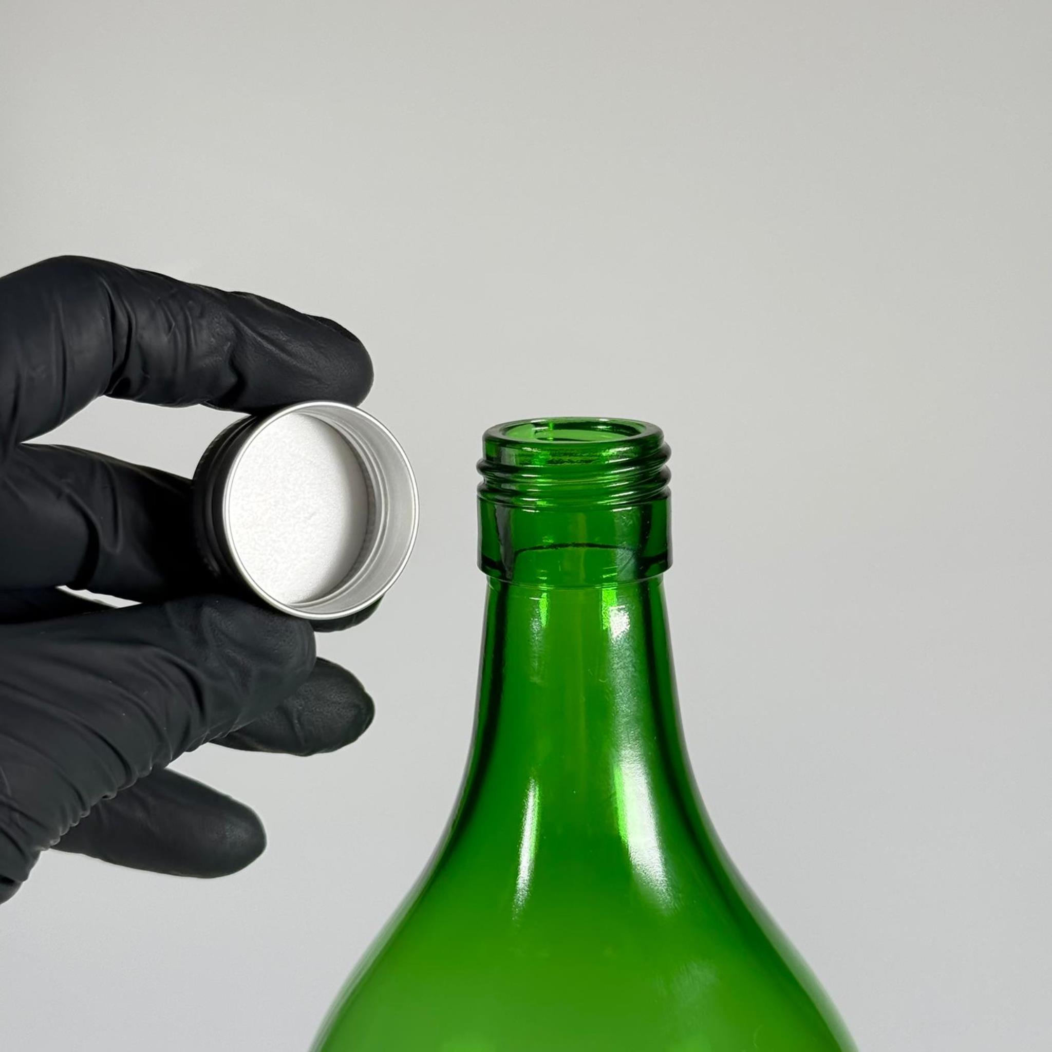 2000 CC YEŞİL CAM ŞİŞE - GÜMÜŞ METAL ALÜMİNYUM KAPAKLI - 2000 ML YAĞ ŞİŞESİ - SİRKE ŞİŞESİ - 2 LİTRE CAM ŞİŞE