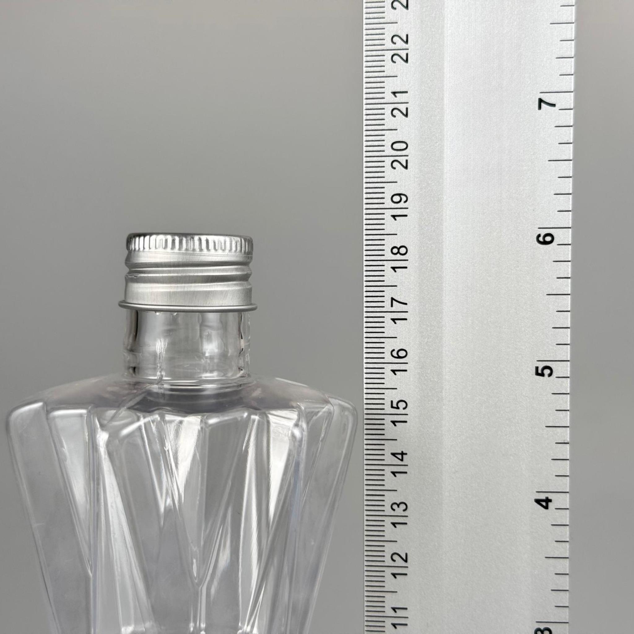300 CC ELMAS MODEL PET ŞİŞE - 24 AĞIZ (27 GR) + KÖPÜK CONTALI GÜMÜŞ METAL ALÜMİNYUM KAPAK - 300 ML PET ŞİŞE