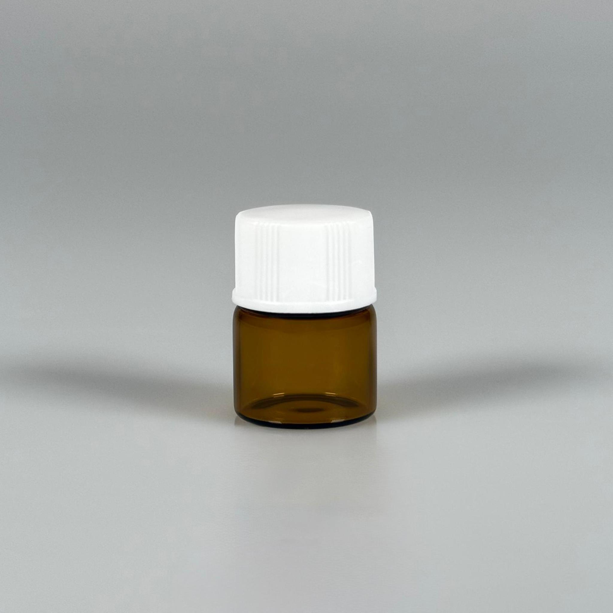 1 CC AMBER CAM ŞİŞE - BEYAZ KAPAKLI - 1 ML KAPAKLI CAM ŞİŞE