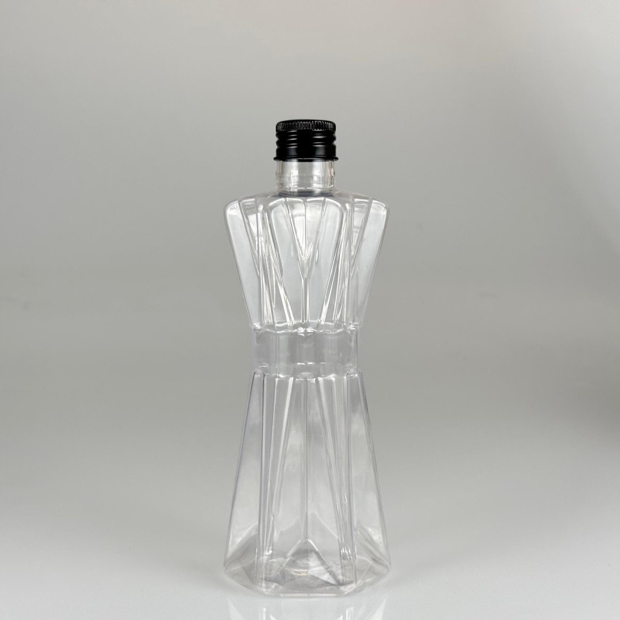 300 CC ELMAS MODEL PET ŞİŞE - 24 AĞIZ (27 GR) + KÖPÜK CONTALI SİYAH METAL ALÜMİNYUM KAPAK - 300 ML PET ŞİŞE