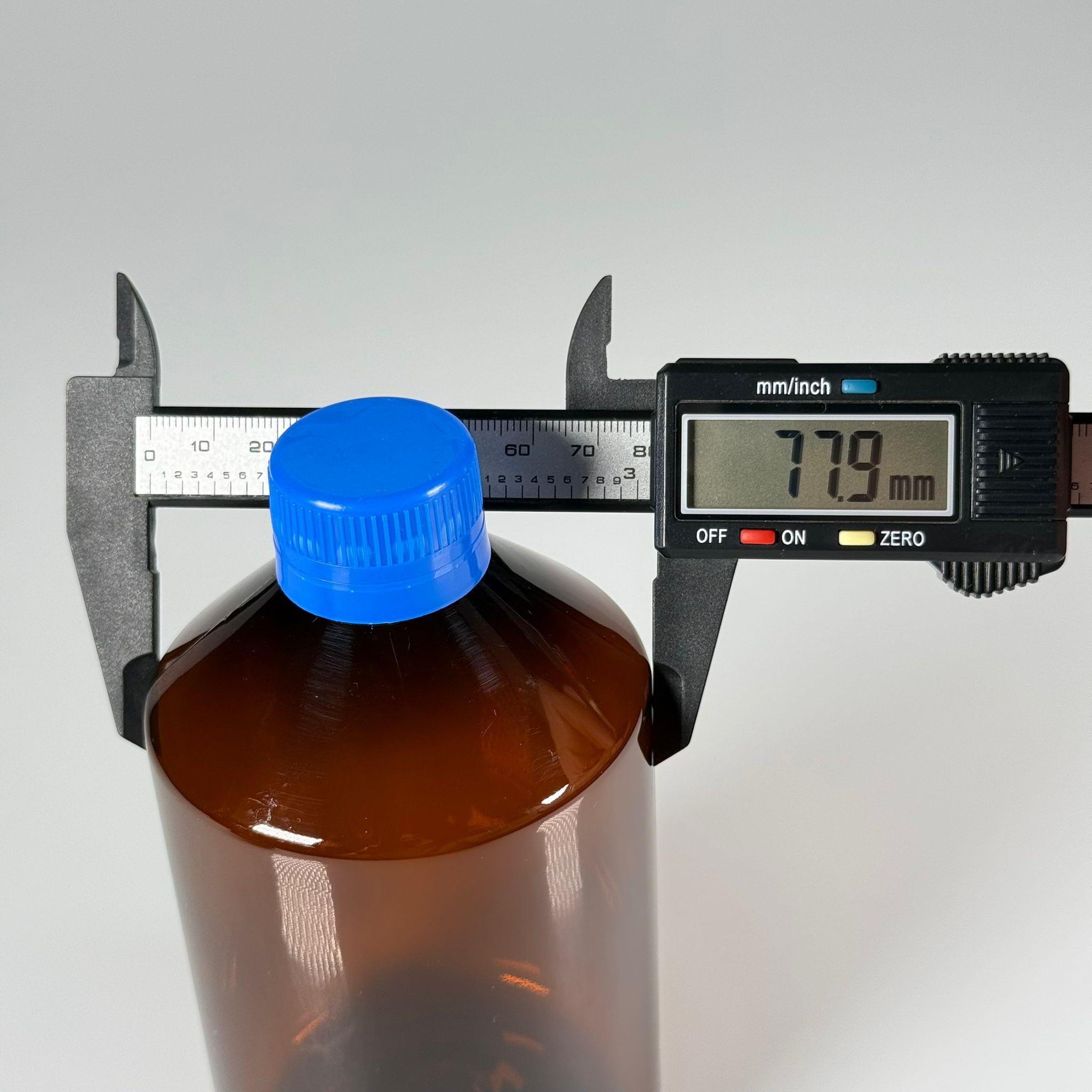 500 CC AMBER SERT PLASTİK ŞİŞE - MAVİ KİLİTLİ KAPAKLI  - 500 ML KAHVERENGİ PET ŞİŞE