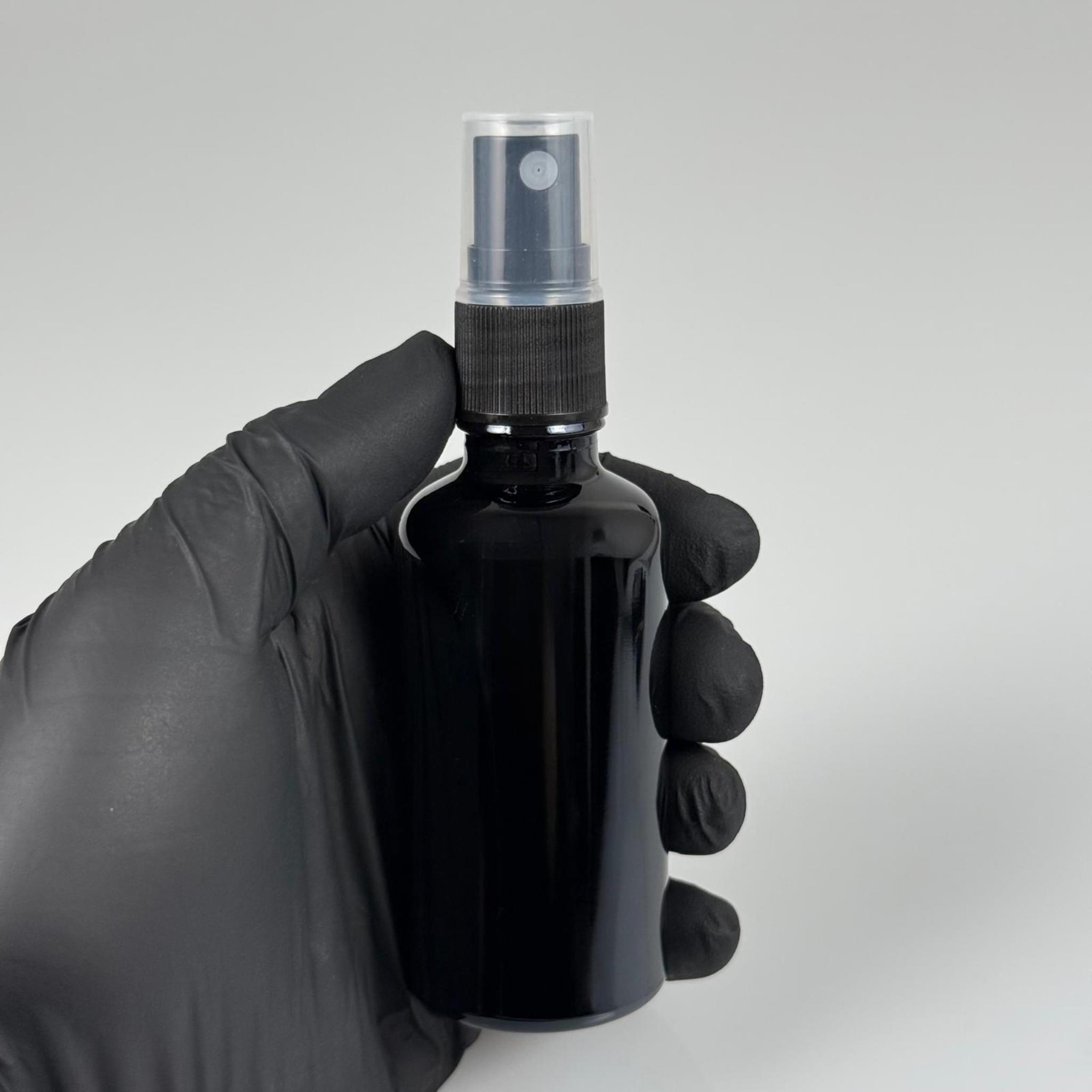 50 CC SİYAH CAM ŞİŞE SİYAH SPREYLİ TAKIM - 50 ML PARFÜM ŞİŞESİ
