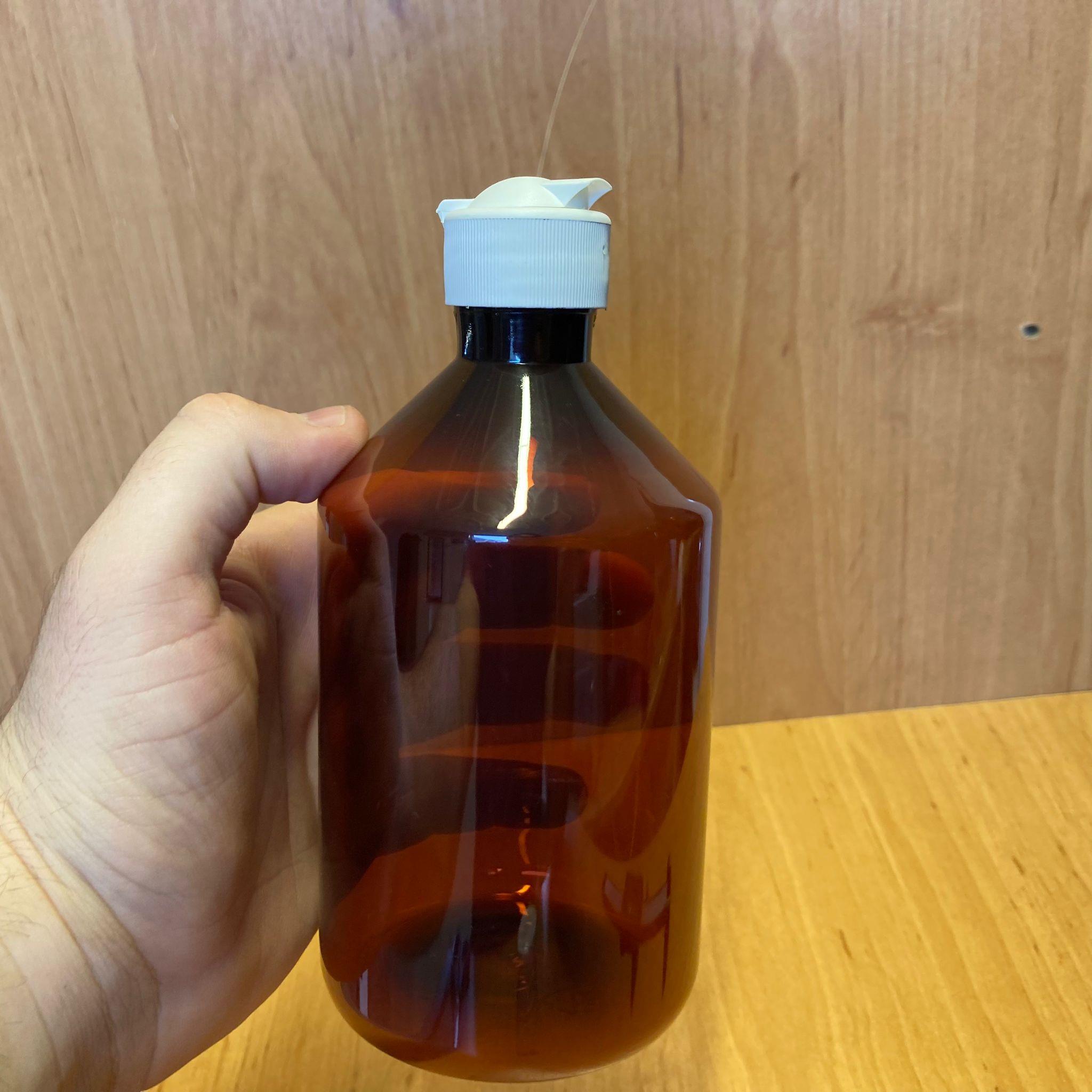 500 CC AMBER PLASTİK ŞİŞE - BEYAZ AKITICILI FLİPTOP KAPAKLI - 500 ML KAHVERENGİ BOŞ PLASTİK ŞİŞE - AÇILIR KAPANIR KAPAKLI