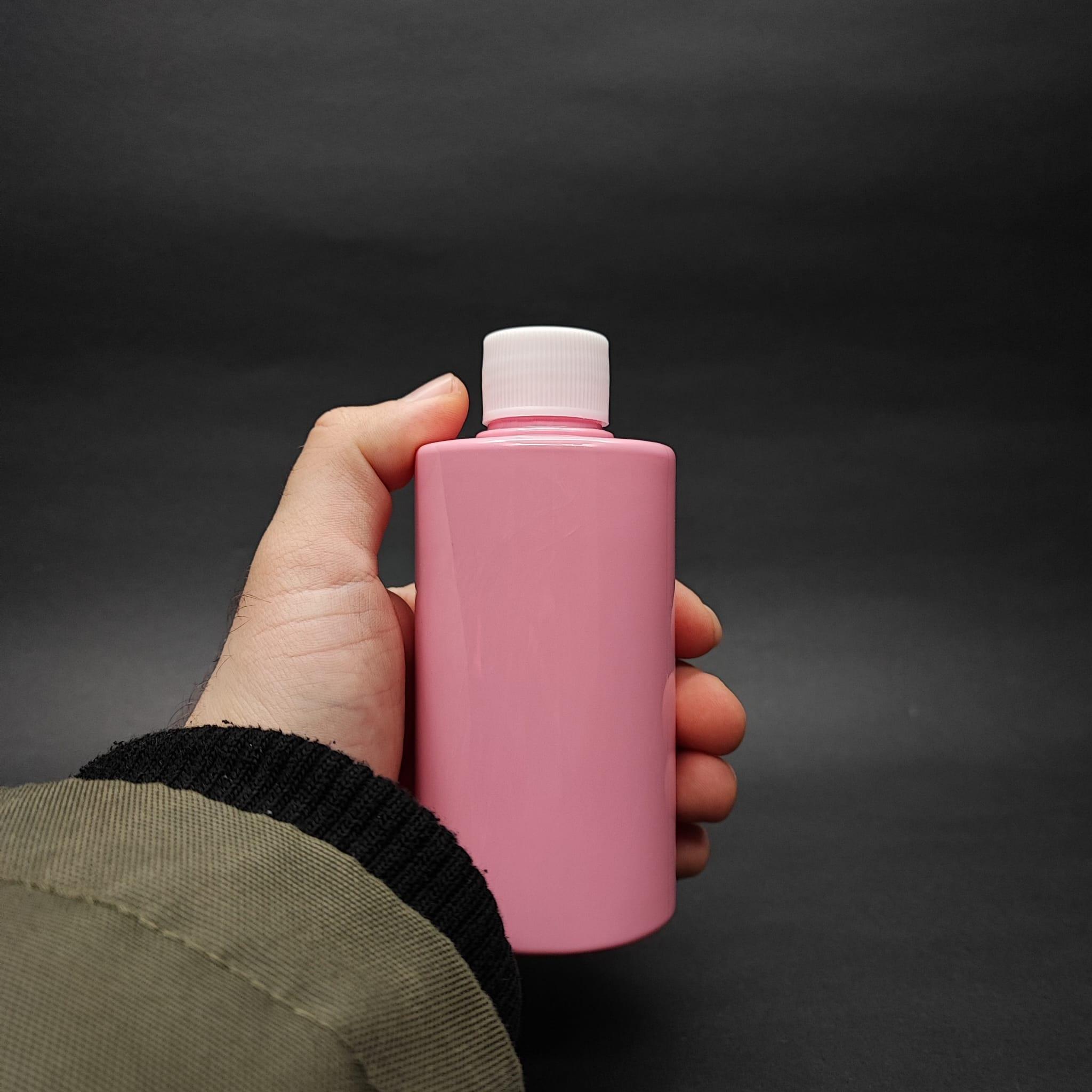 200 CC KÜT BOYUNLU SİLİNDİR PET ŞİŞE (24 GR) - CONTALI BEYAZ KAPAKLI - 200 ML PLASTİK ŞİŞE - PEMBE