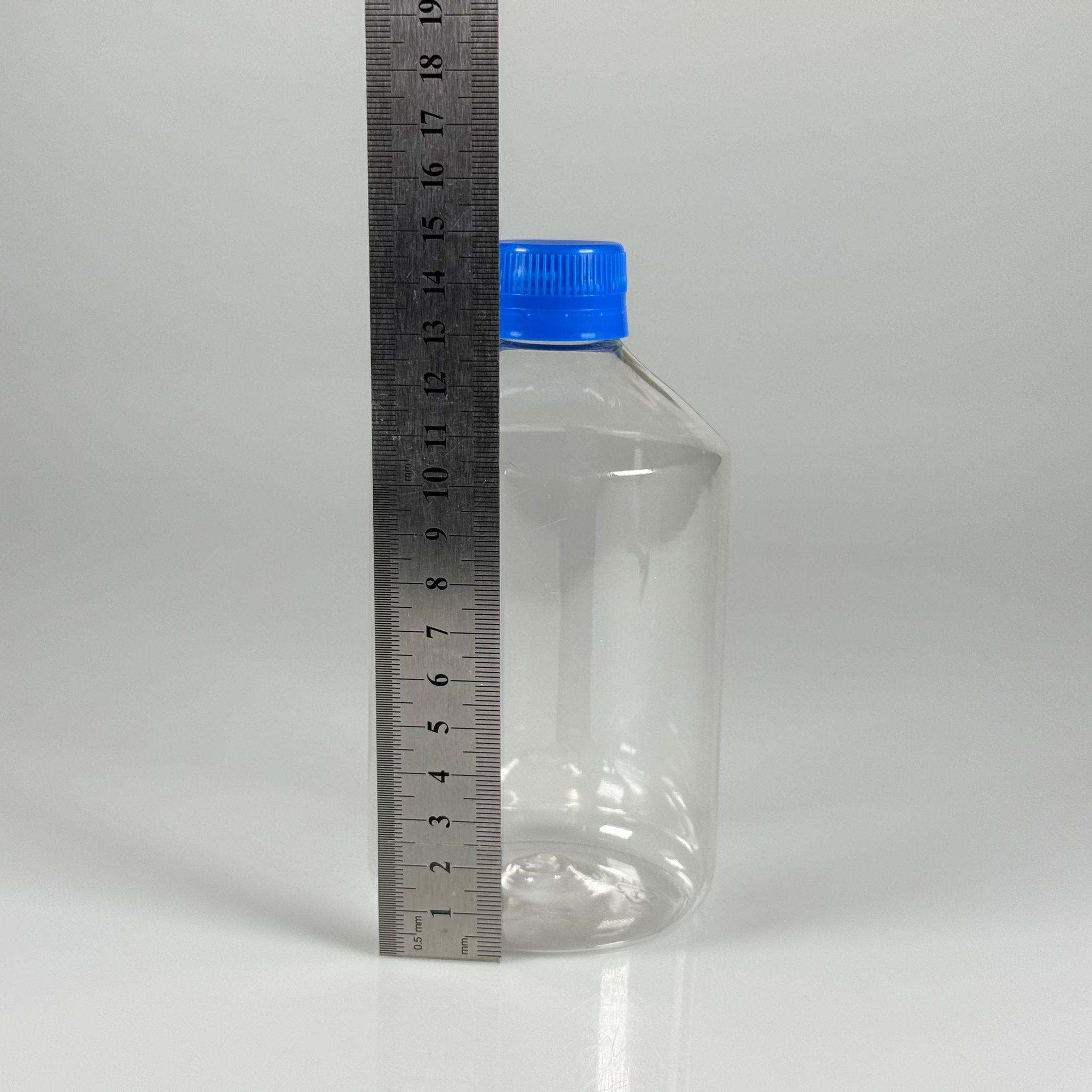 500 CC KÜT BOYUNLU ŞEFFAF PET ŞİŞE  - MAVİ KİLİTLİ KAPAKLI - 500 ML KALIN PET ŞİŞE