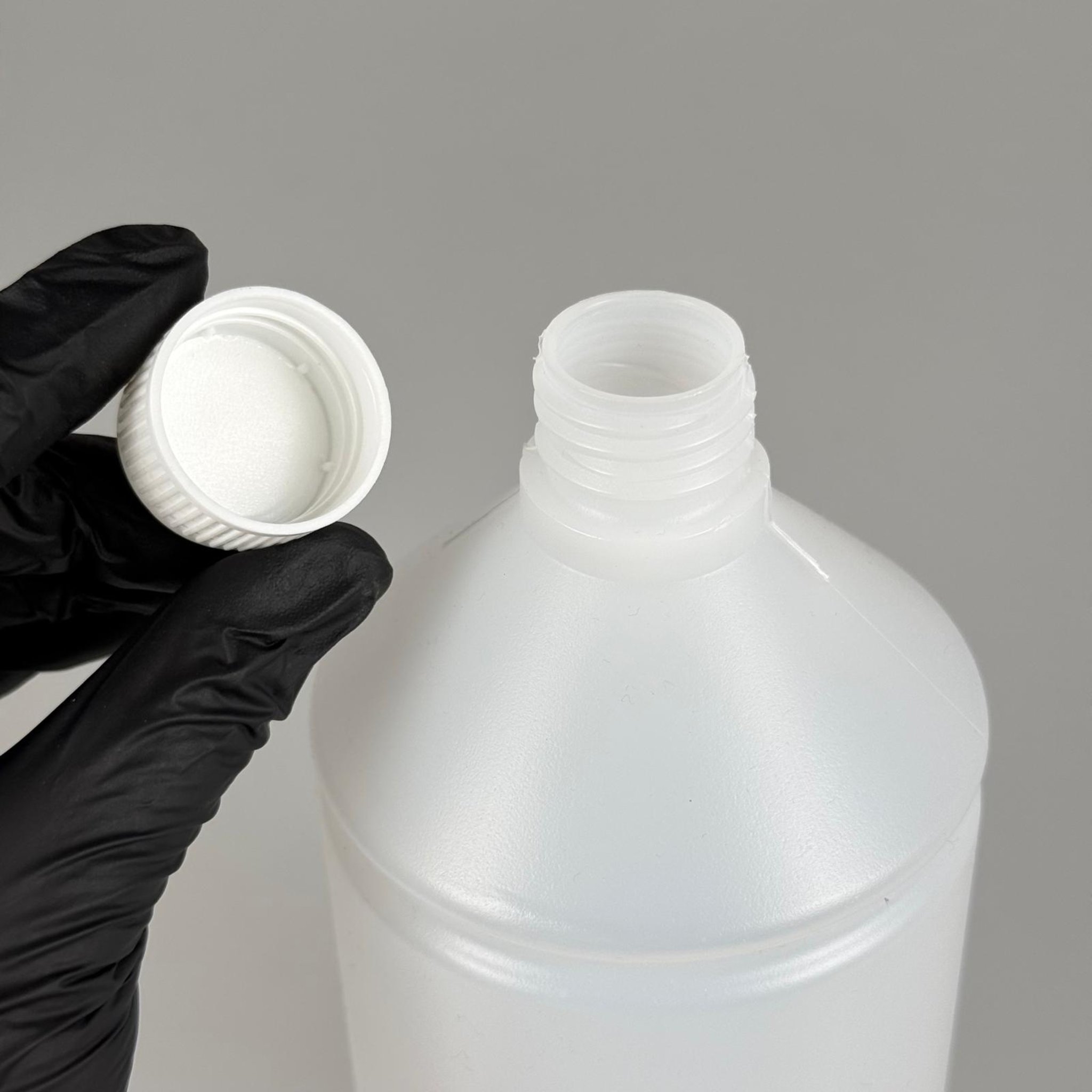 KİMYASALA UYGUN POLİETİLEN ŞİŞE - 1 LT KİMYASAL İÇİN PLASTİK ŞİŞE + CONTALI KAPAK