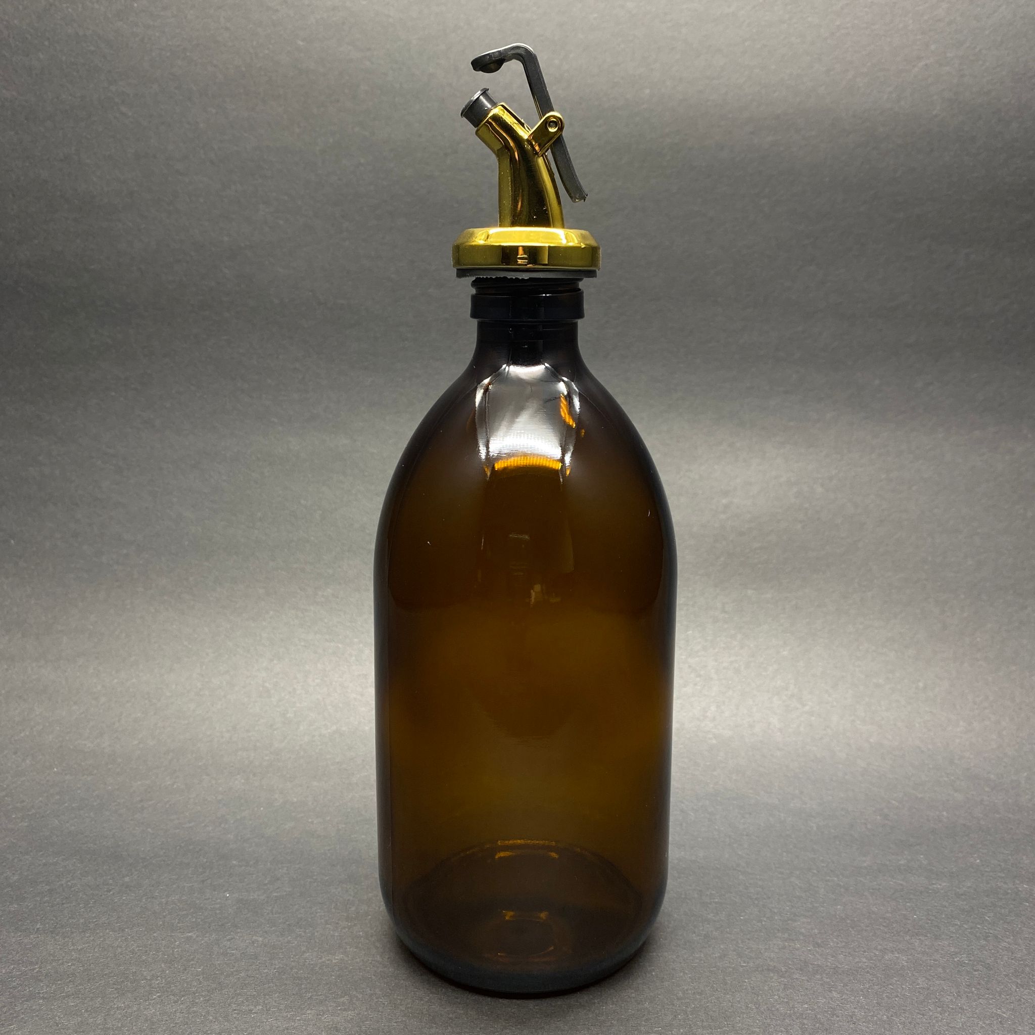 500 CC AMBER TOMBUL ÖZEL SERİ CAM ŞİŞE - GOLD KAPAKLI YAĞDANLIK TIPALI - 500 ML CAM ECZA ŞİŞESİ - KAHVERENGİ