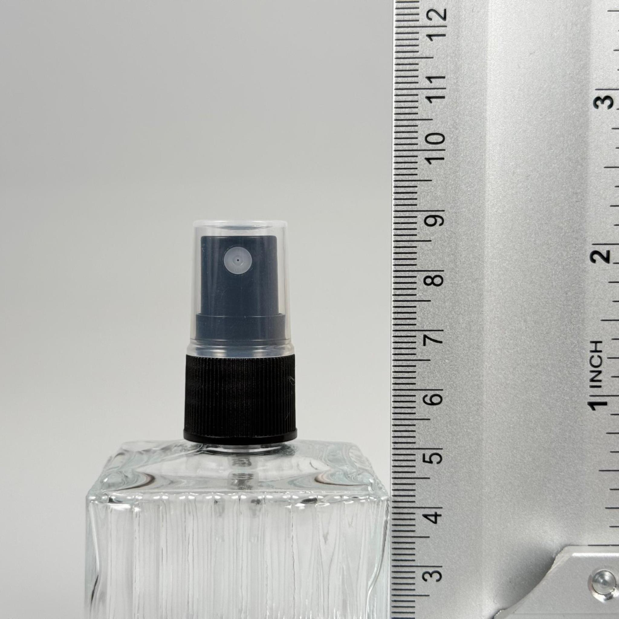 50 CC KÖŞELİ DESENLİ ÇİZGİLİ CAM ŞİŞE - SİYAH SPREYLİ TAKIM - 50 ML PRESTİJLİ ŞİŞE