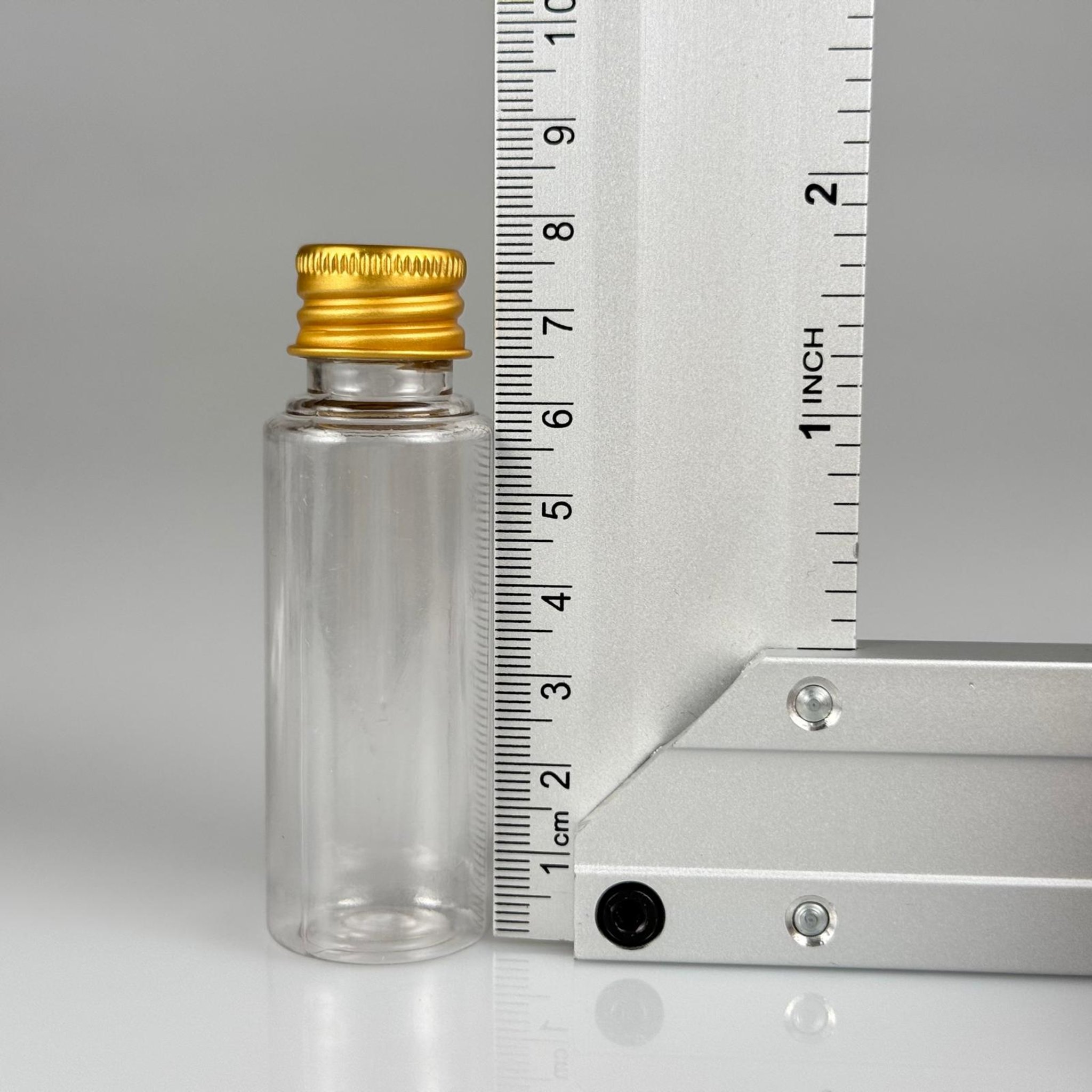 30 CC ŞEFFAF  PET SHOT ŞİŞE - KÖPÜK CONTALI GOLD ALÜMİNYUM METAL KAPAKLI TAKIM - 30 ML PLASTİK ŞİŞE