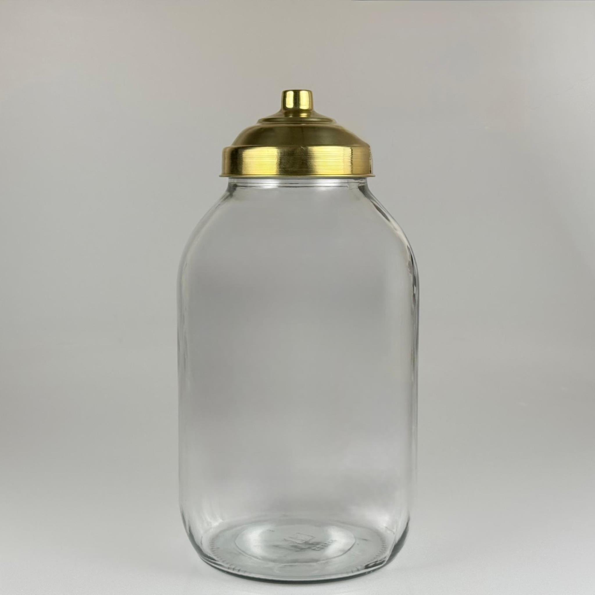 AKTAR, BAKKALİYE, TEŞHİR İÇİN NOSTALJİ PİRİNÇ KAPAKLI CAM KAVANOZ - 5000 ML