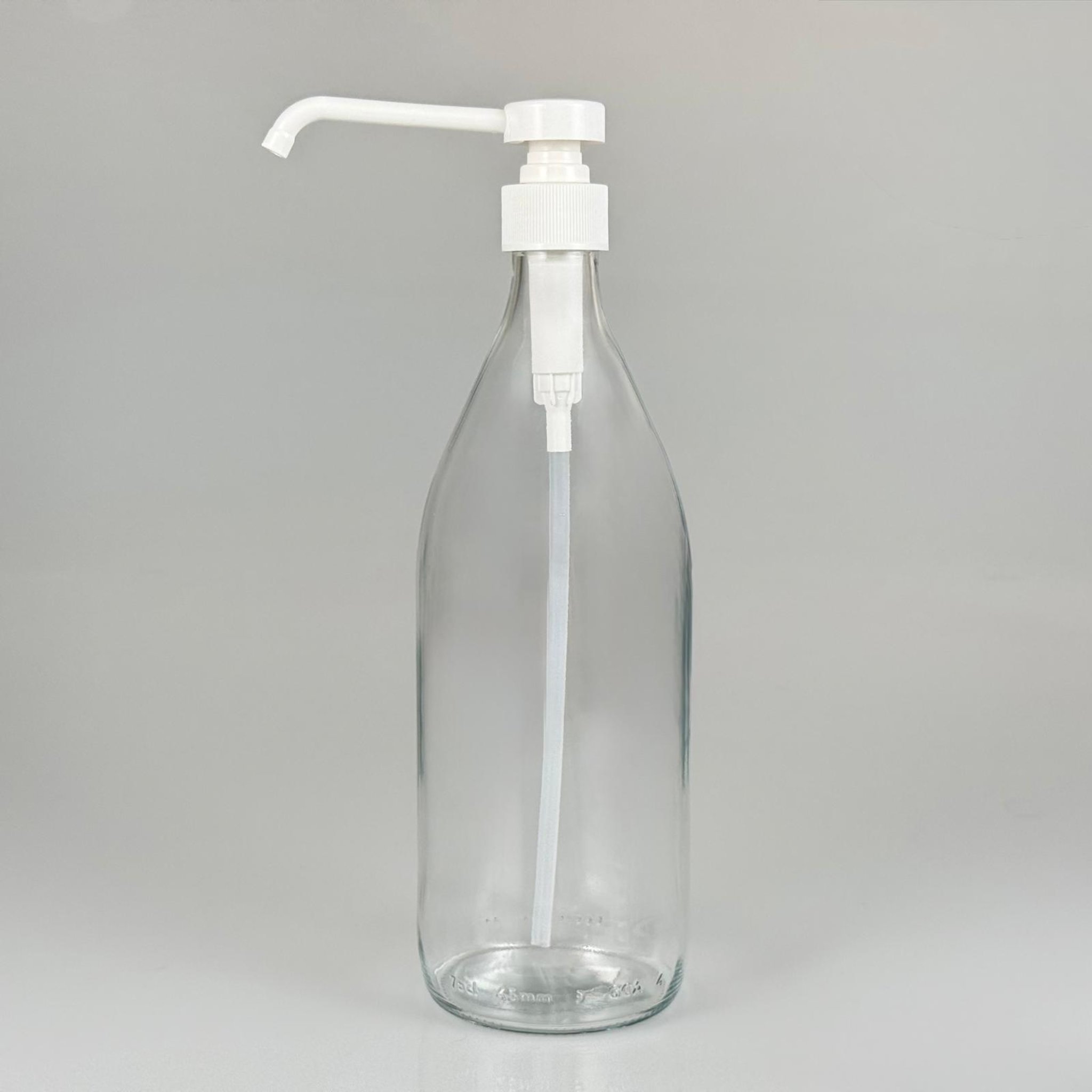 MASA ÜSTÜ İÇİN DİSPANSİYER PÜSKÜRTÜCÜ SPREY POMPALI CAM KOLONYA, DEZENFEKTAN ŞİŞESİ TAKIM - 750 ML (HORTUM YARIM CM KISA KALIR)