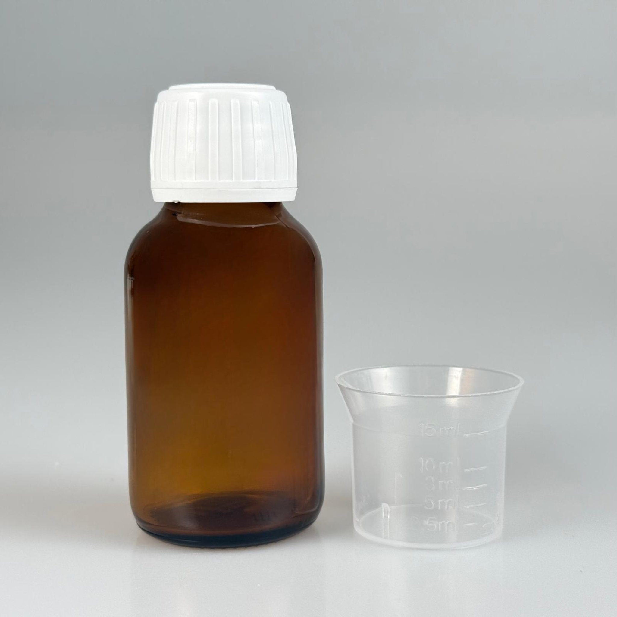 50 CC AMBER CAM ŞİŞE + BEYAZ KİLİTLİ KAPAKLI + 15 ML ÖLÇEK TAKIM - 50 ML KAHVERENGİ BOŞ ŞURUP ŞİŞESİ (AĞIZ ÇAPI 25 MM) - 50 ML ECZA ŞİŞESİ