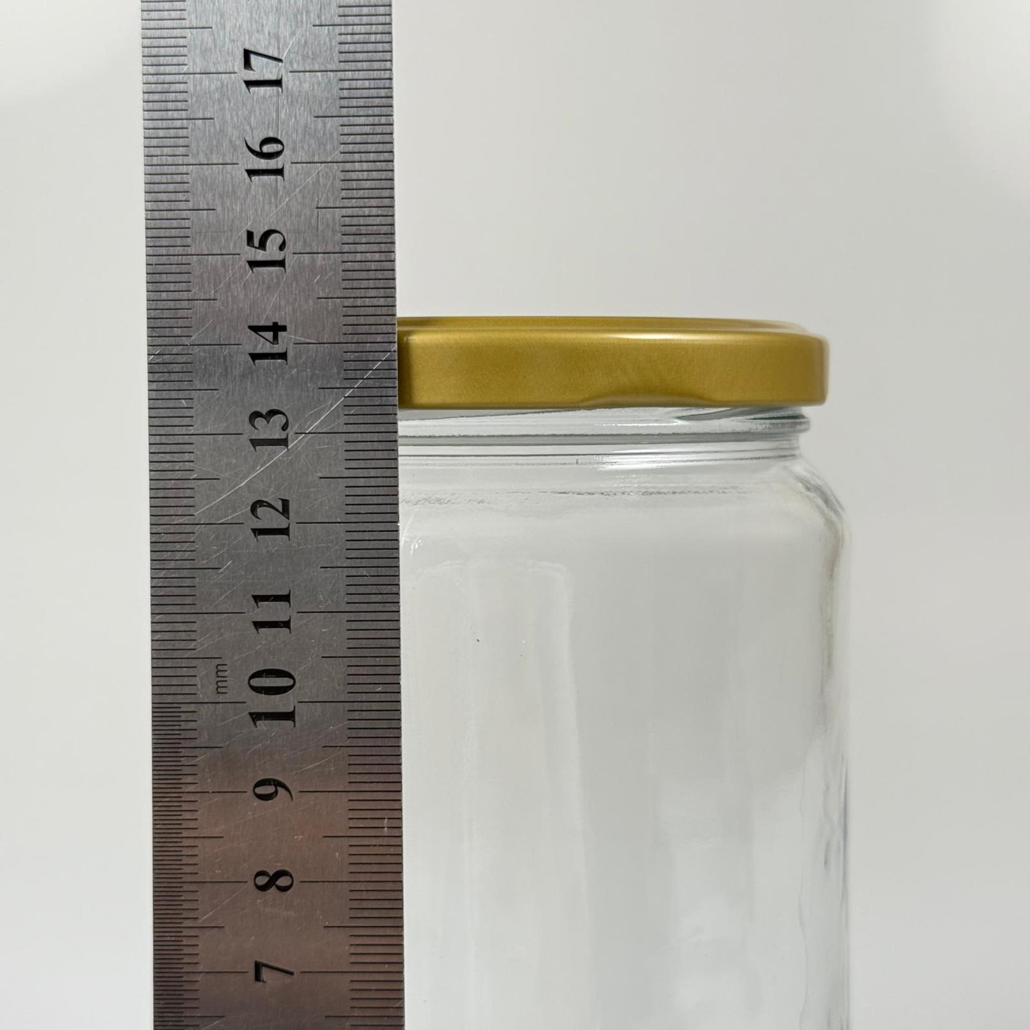 720 CC CAM KAVANOZ - GOLD KUŞAKLI METAL KAPAKLI - 720 ML BAL , PEKMEZ , KONSERVE , MAGNOLİA VB KAVANOZLARI