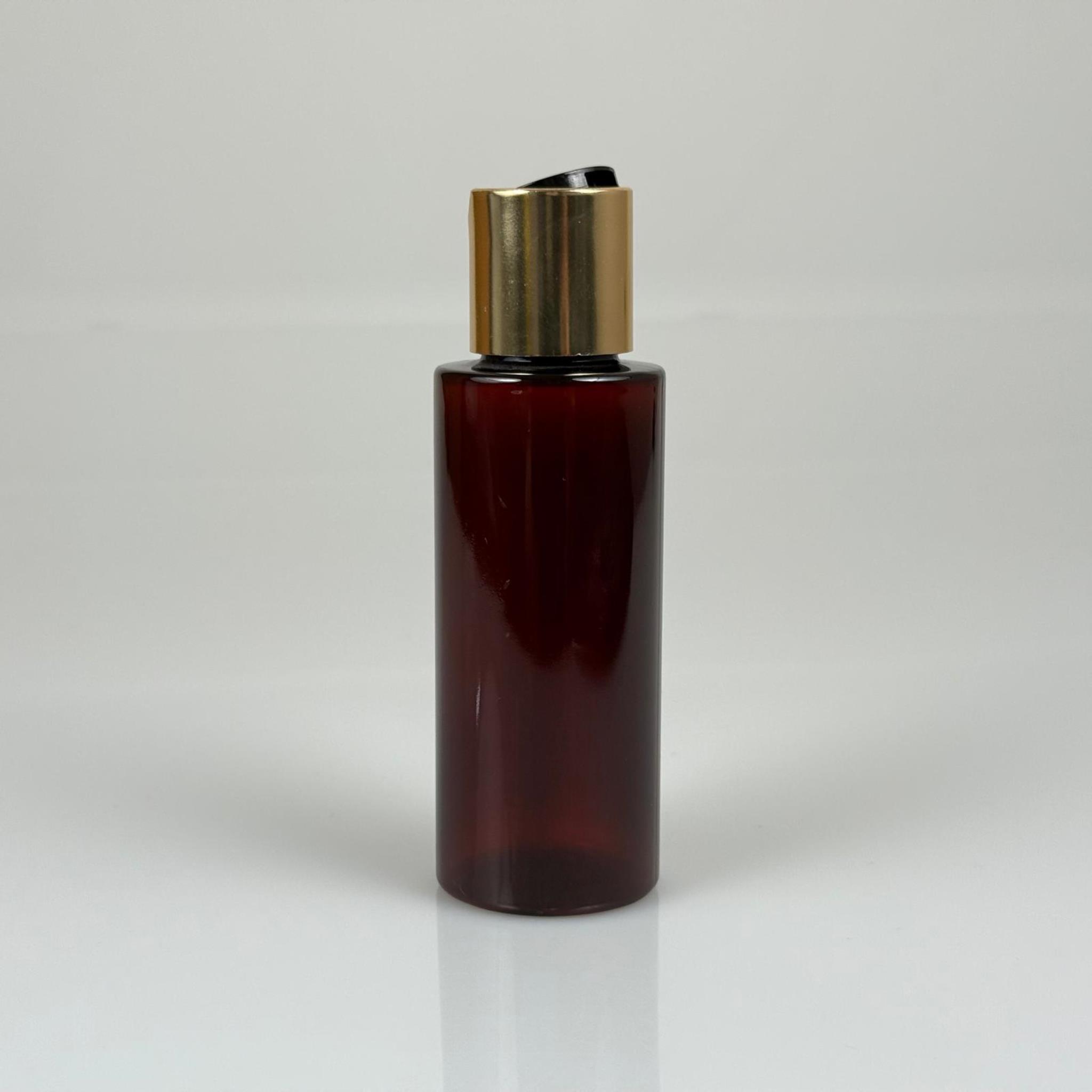 100 CC AMBER KÜT BOYUNLU PET ŞAMPUAN ŞİŞESİ - 100 ML GOLD DİSKTOP ŞAMPUAN KAPAKLI