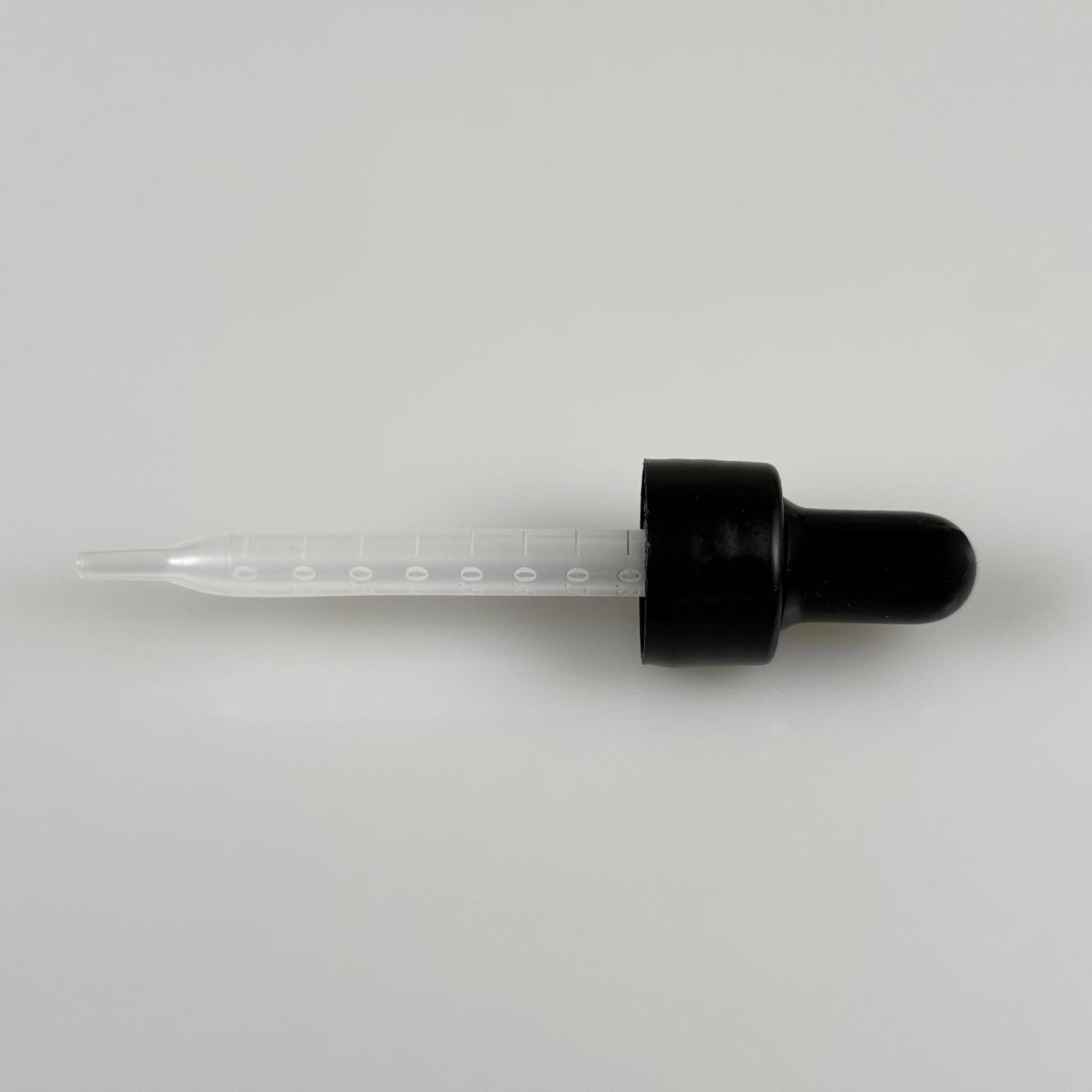 18 MM PLASTİK DAMLALIKLI TAKIM - SİYAH EMZİK +  DELİKLİ PLASTİK DÜZ SİYAH KAPAK + 70 MM PLASTİK PİPET