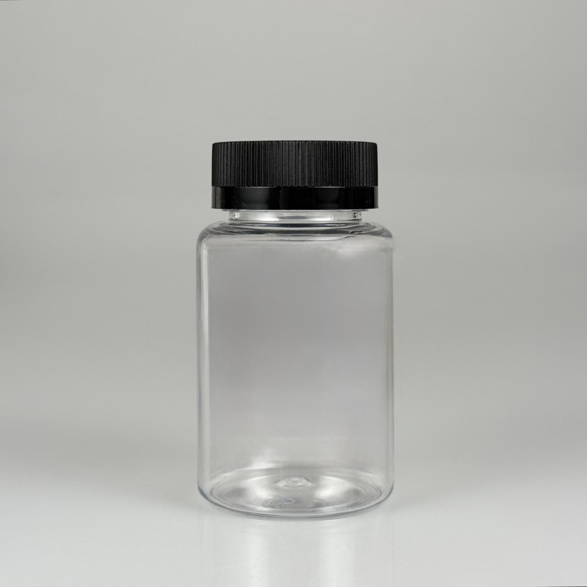 150 ML ÇOCUK KİLİT KAPAKLI TABLET ŞİŞESİ  - 150 CC ŞEFFAF PET KAVANOZ + 38 MM SİYAH ÇOCUK KİLİTLİ KAPAK TAKIM -  KAPSÜL KUTUSU - İLAÇ ŞİŞESİ - MEDİKAL HAP ŞİŞESİ - FARMASÖTİK KAVANOZ