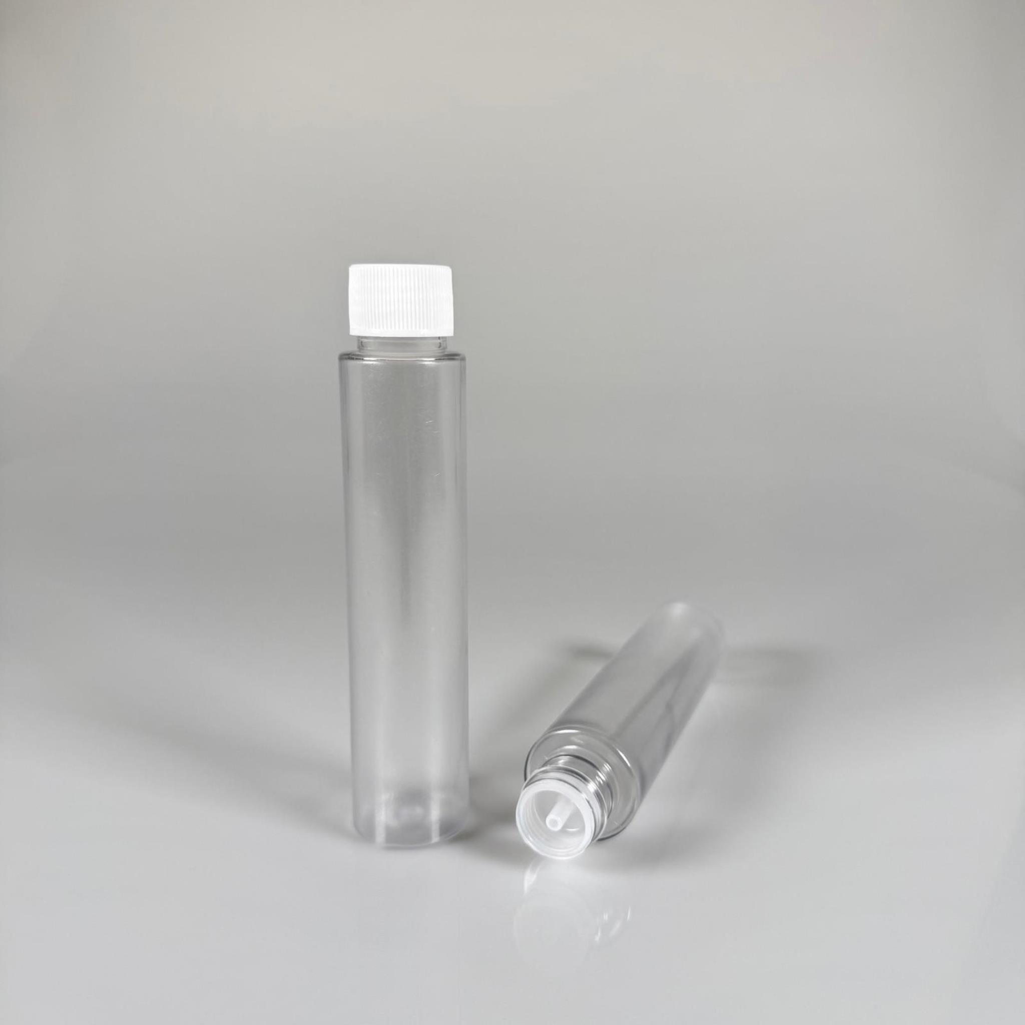 100 CC UZUN SİLİNDİR BUĞULU PET ŞİŞE (24 GR)  - BEYAZ KAPAKLI KOLONYA TIPALI - 100 ML BİBERİYE SUYU, LAVANTA YAĞI, SAÇ SERUM, TONİK VB İÇİN PLASTİK KOZMETİK AMBALAJLARI