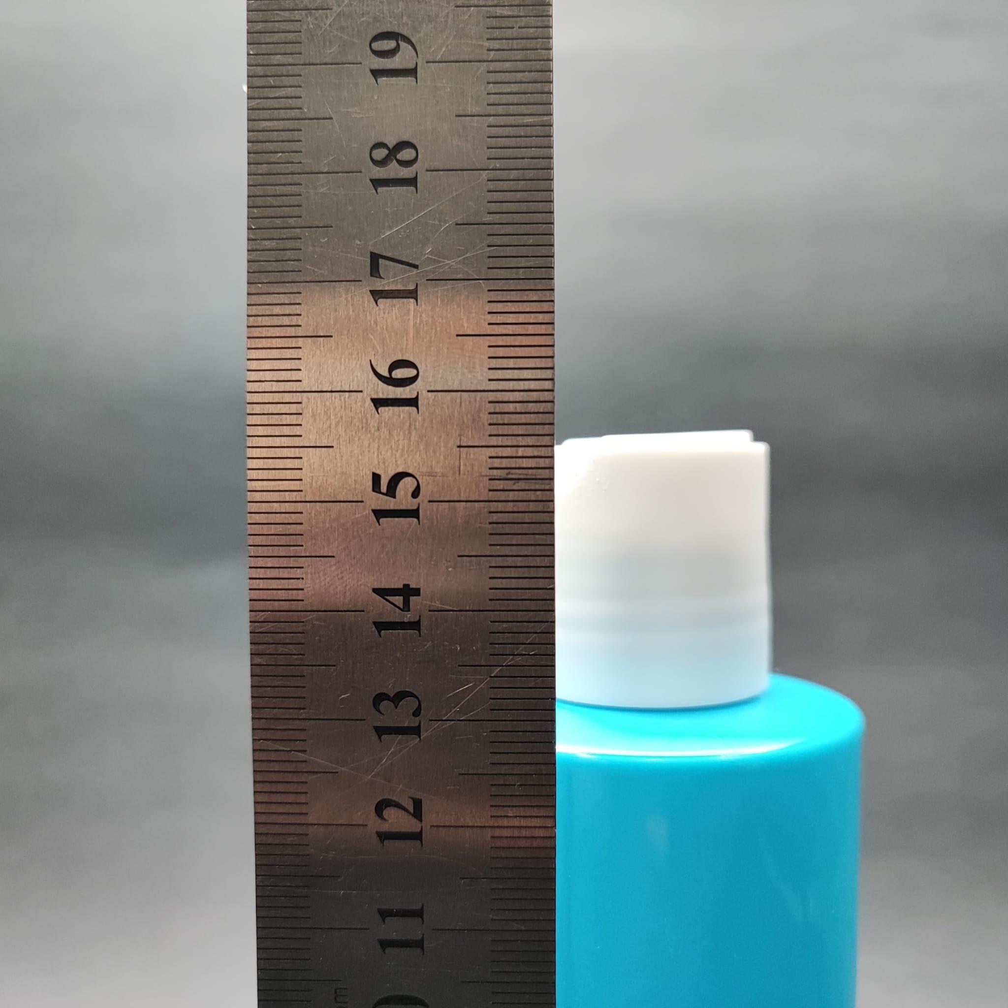 200 CC KÜT BOYUNLU UZUN SİLİNDİR PET ŞİŞE (24 GR) - BEYAZ DİSKTOP ŞAMPUAN KAPAKLI - 200 ML PLASTİK ŞİŞE - MAVİ