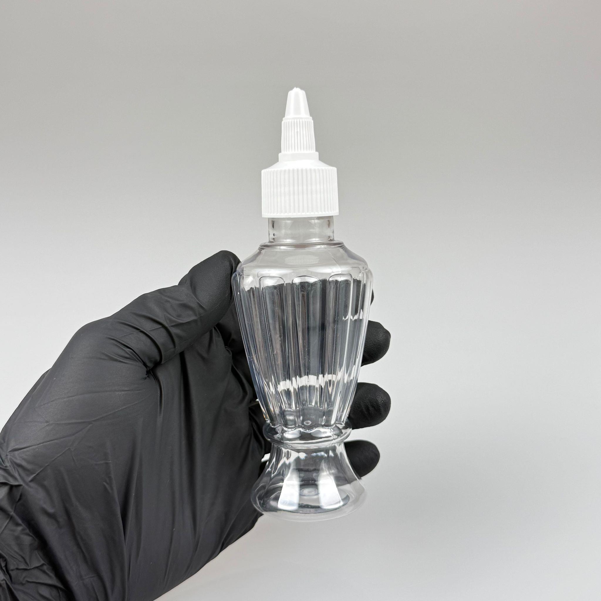 YAĞ, SOS, ACI SOS, SİRKE, SRIRACHA, MÜREKKEP, TUTKAL AKITICI VB BOŞ ŞİŞELERİ - BEYAZ SİVRİ TWİST AKITICI KAPAK + 100 ML VAZO HÜRREM SERT PET PLASTİK ŞİŞE TAKIM