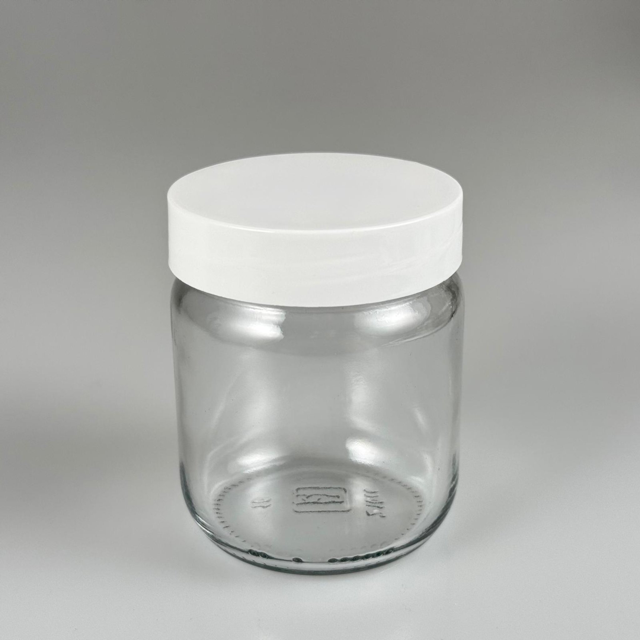 210 CC CAM KAVANOZ - BEYAZ PLASTİK KAPAKLI - 210 ML CAM KAVANOZ
