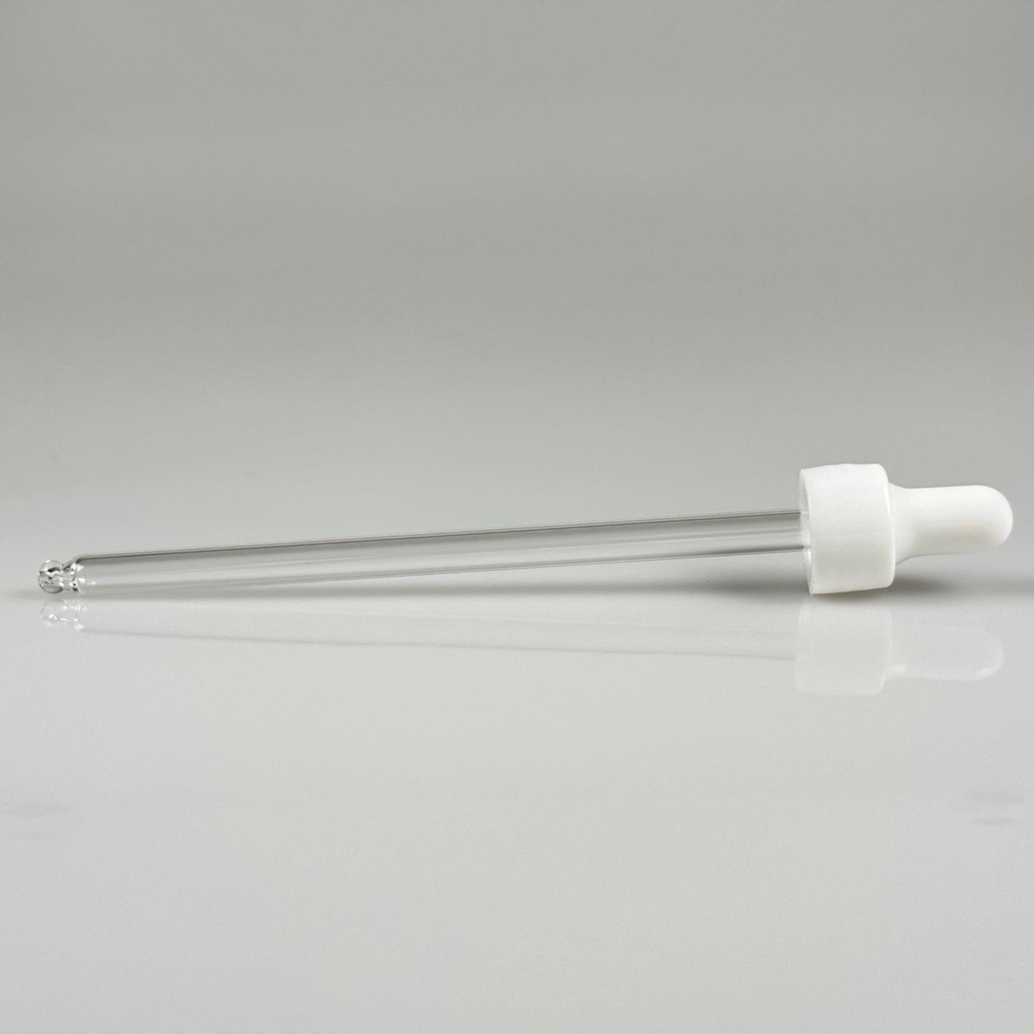 18 MM CAM DAMLALIKLI TAKIM - BEYAZ EMZİK +  DELİKLİ PLASTİK DÜZ BEYAZ KAPAK + 140 MM CAM PİPET
