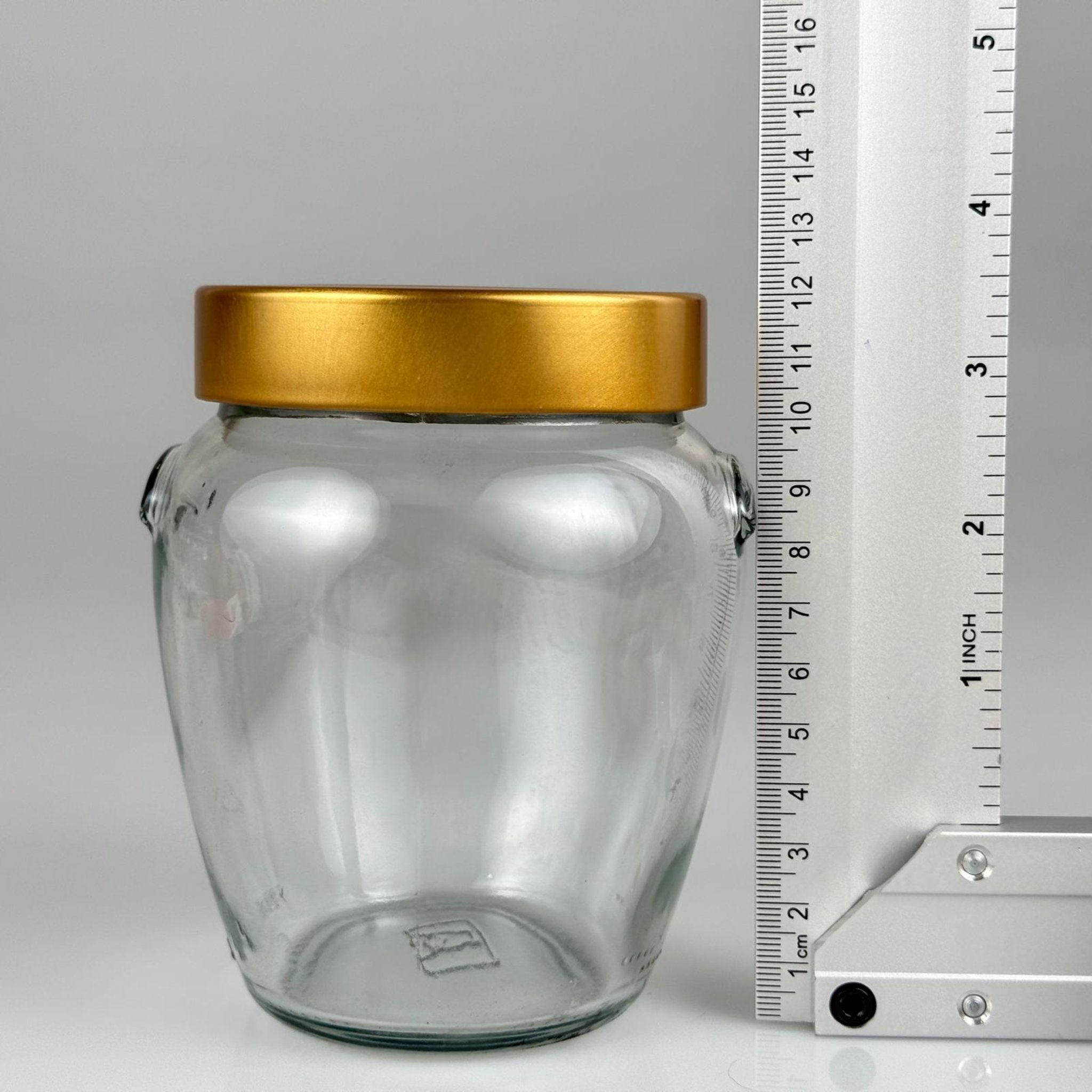 580 CC KULPLU CAM KAVANOZ- DERİN GOLD AKILLI KAPAKLI - 580 CC VASO ORCIO KAVANOZ