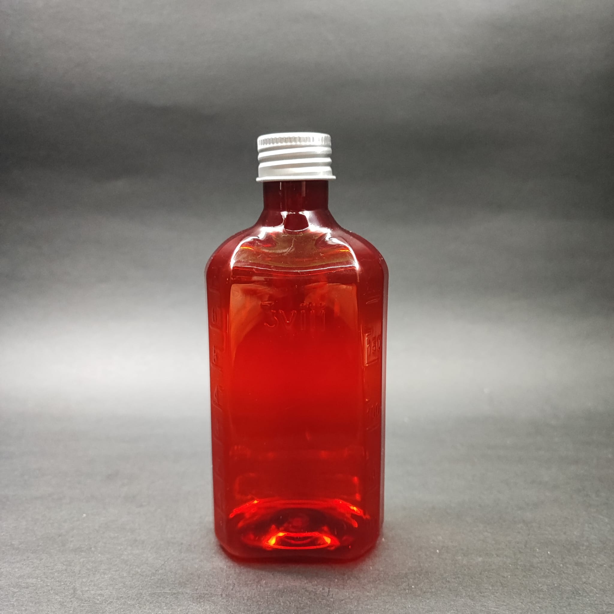 200 CC ÖLÇEKLİ PET ŞİŞE - GÜMÜŞ METAL KAPAKLI - 200 ML VE OZ ÖLÇÜLÜ KIRMIZI PET ŞİŞE