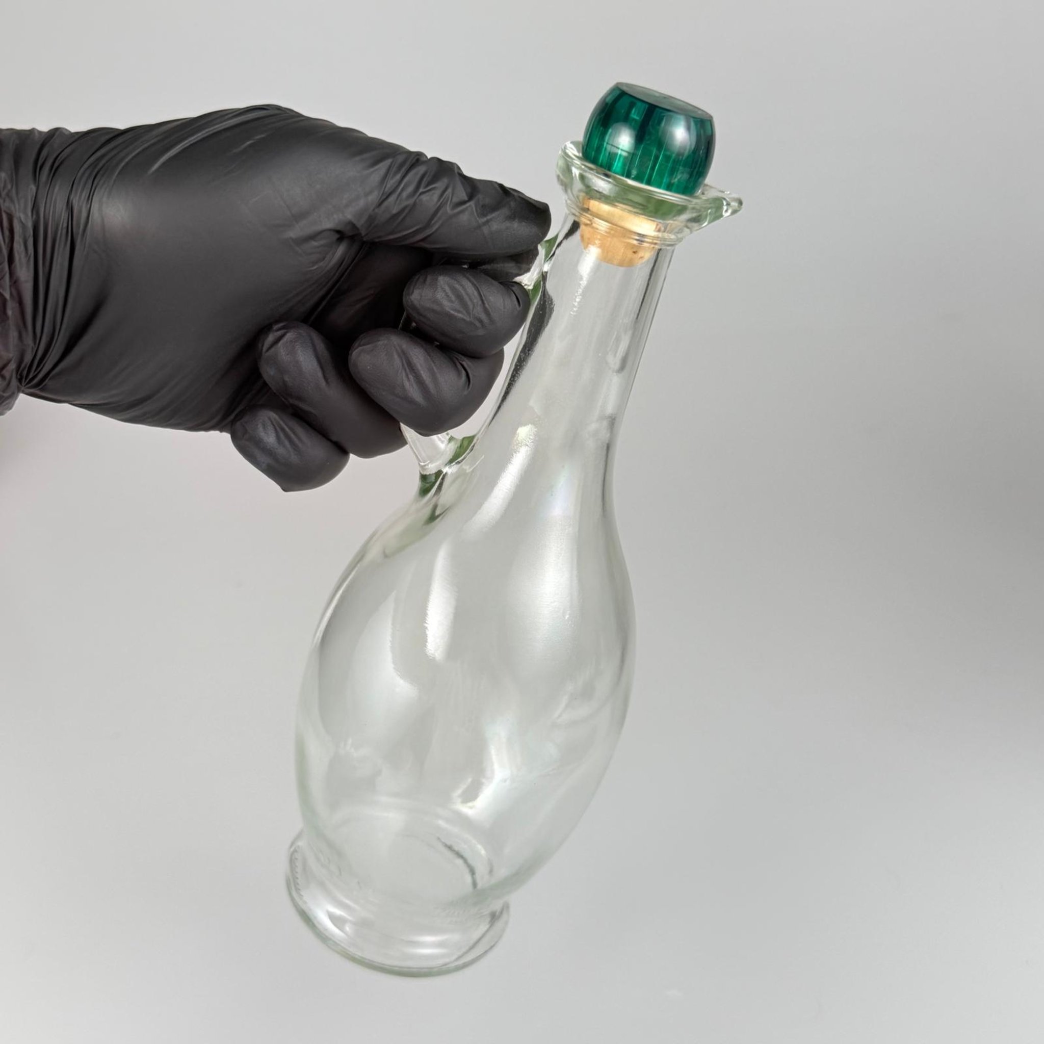 500 CC GAGALI KULPLU YAĞLIK CAM ŞİŞE - 500 ML GALON YAĞDANLIK ŞİŞE - YAĞ ŞİŞESİ - ŞEFFAF - YEŞİL MANTAR TIPALI