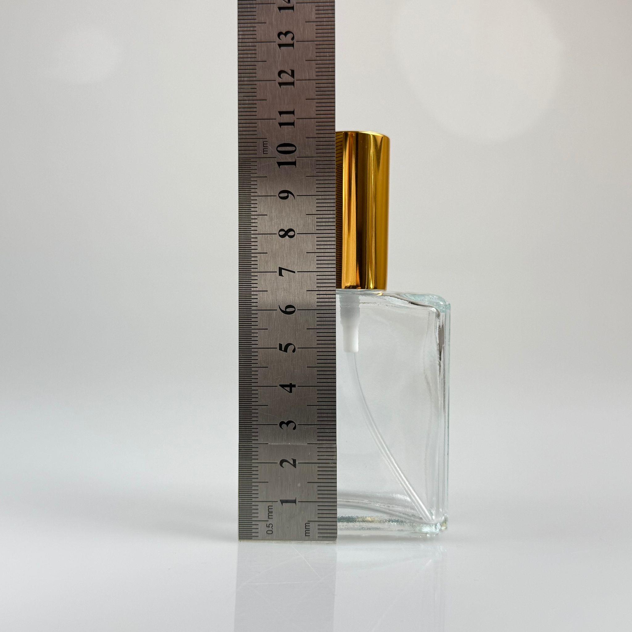 40 CC YASSI DİKDÖRTGEN KISA CAM ŞİŞE - VİDALI GOLD SPREYLİ PARFÜM KOLONYA ŞİŞESİ TAKIM - 40 ML PRESTİJLİ ŞİŞE