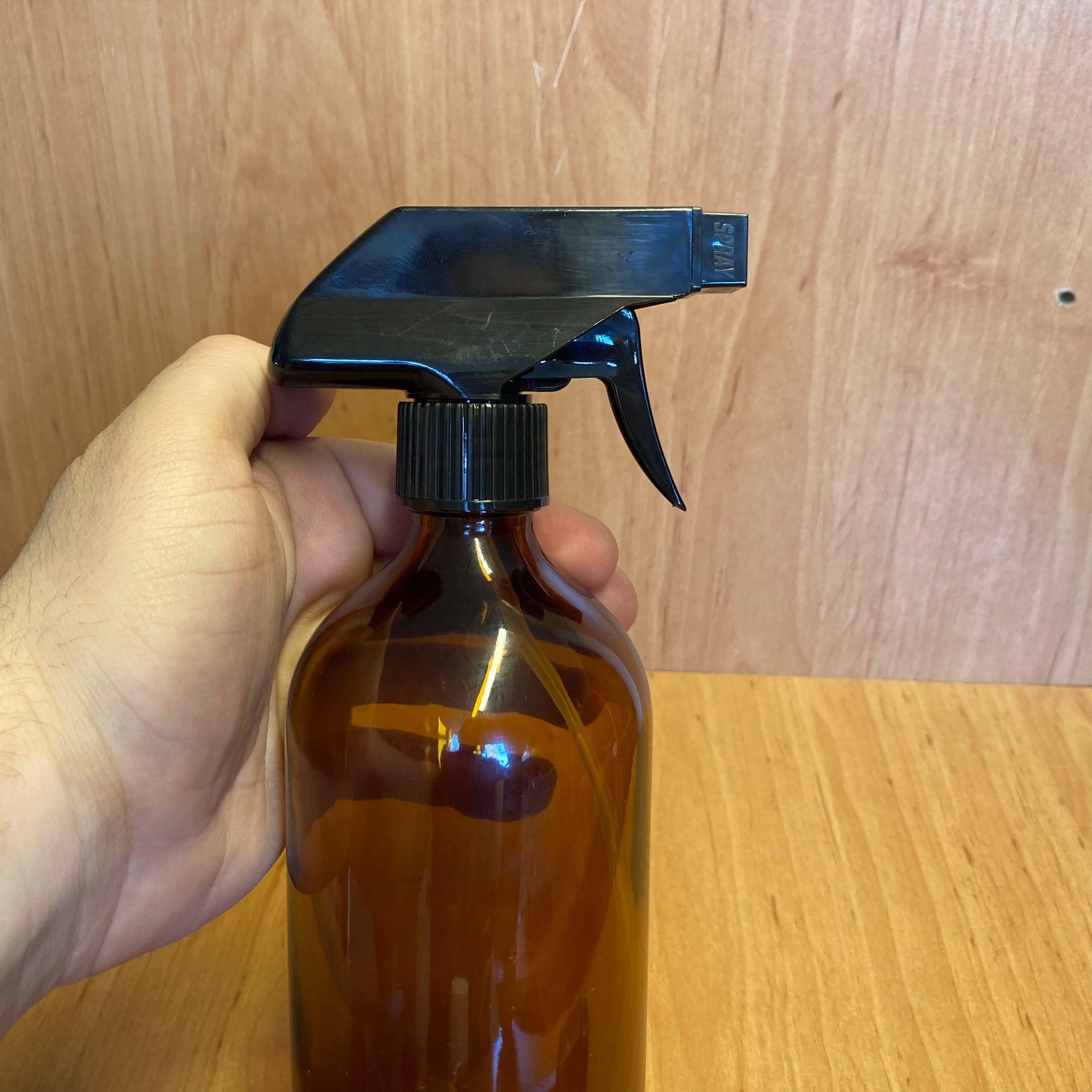 500 CC AMBER TOMBUL CAM ŞİŞE - SİYAH TETİK SPREYLİ - 500 ML KAHVERENGİ SPREYLİ ŞİŞE