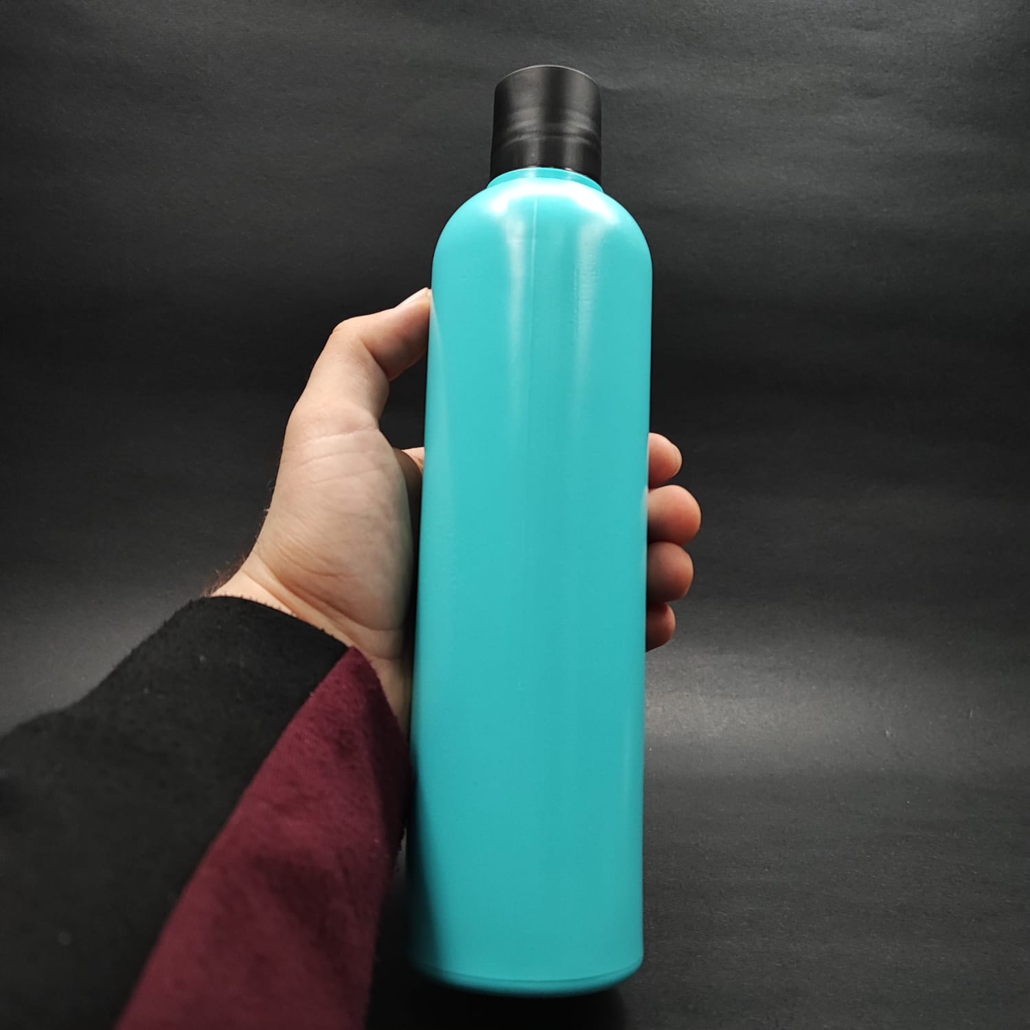 500 CC TURKUAZ POLİETİLEN PE ŞAMPUAN ŞİŞESİ - SİYAH AKITICILI DİSKTOP KAPAKLI - 500 ML PE ŞAMPUAN ŞİŞESİ